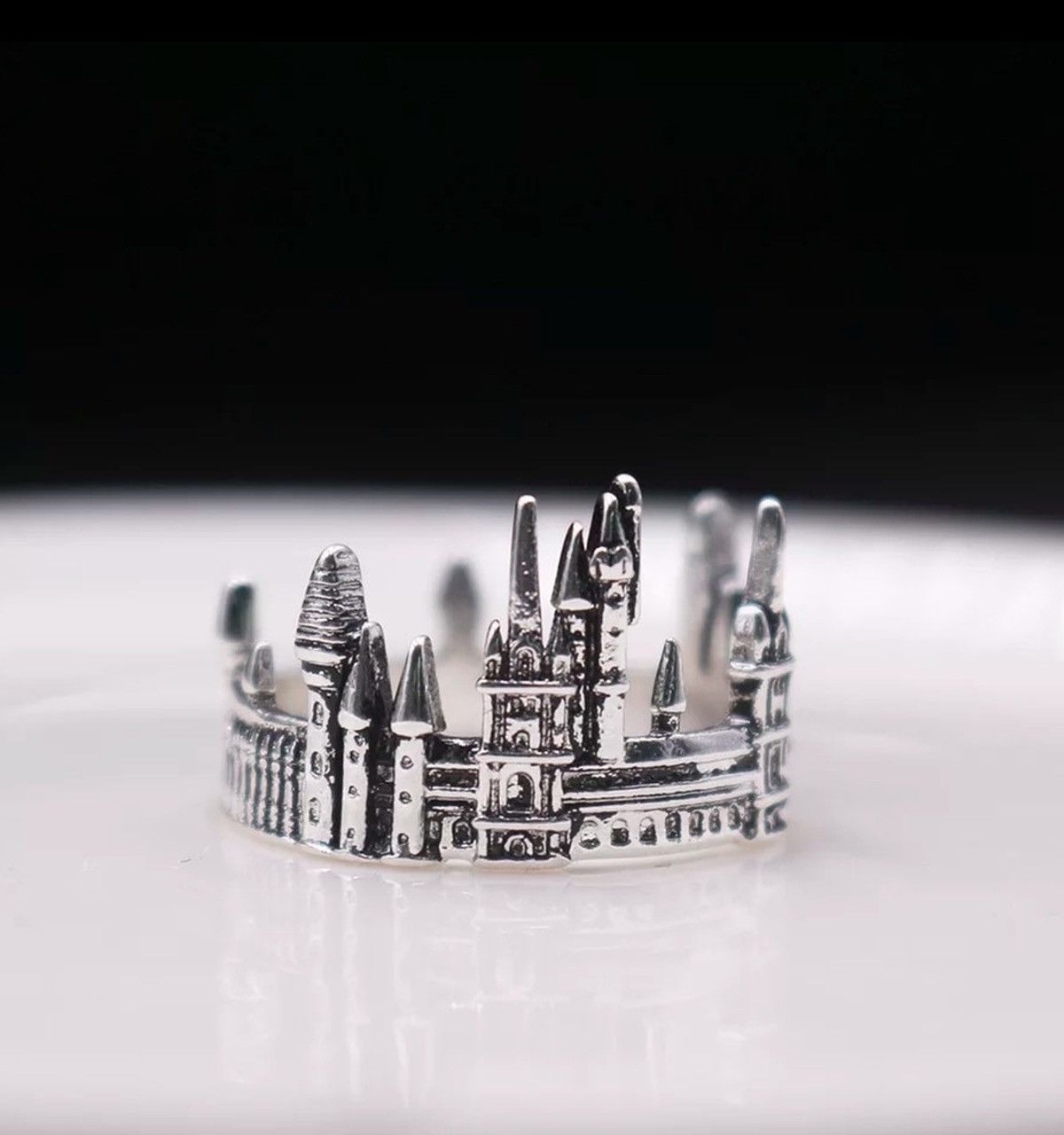 Jewelry City Castle Modern Architecture Goth Ring Size ONE SIZE - 1 Thumbnail