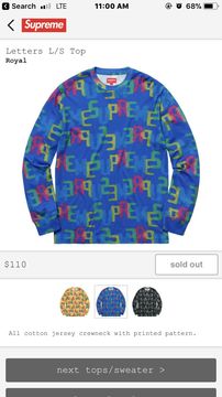 Supreme Letters L S Top | Grailed