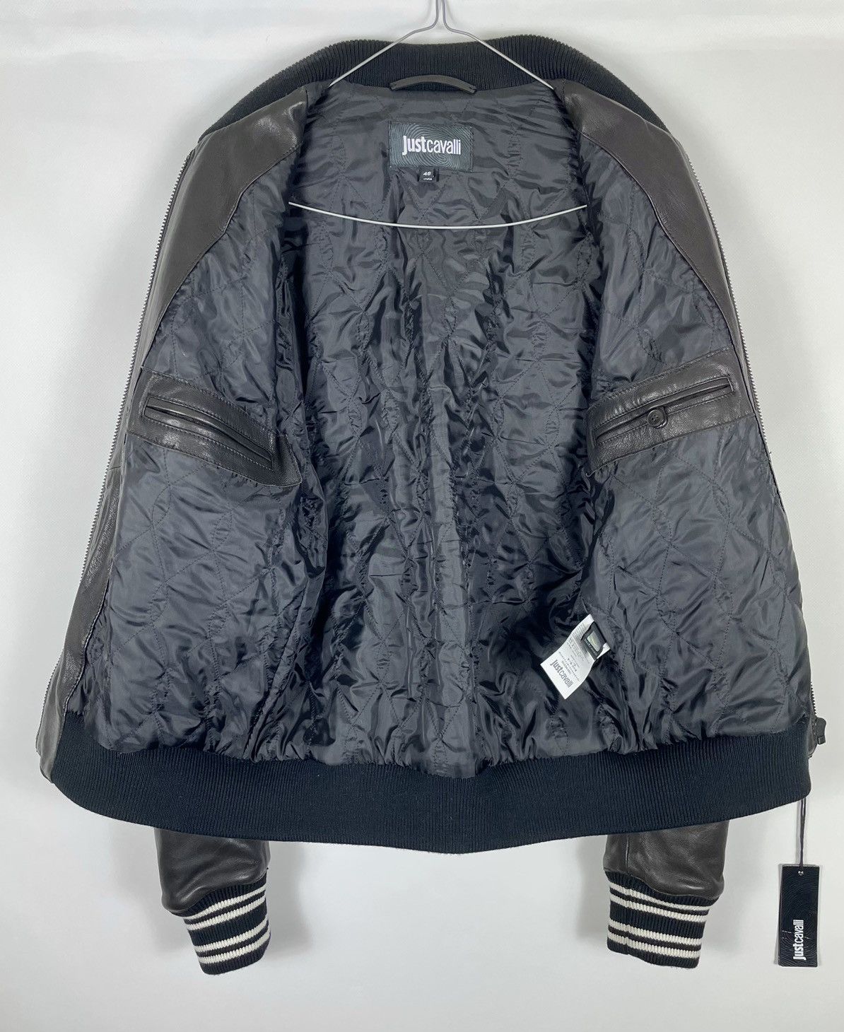 Just Cavalli DS! Just Cavalli Leather Metallic Bomber Jacket Size US S / EU 44-46 / 1 - 5 Thumbnail