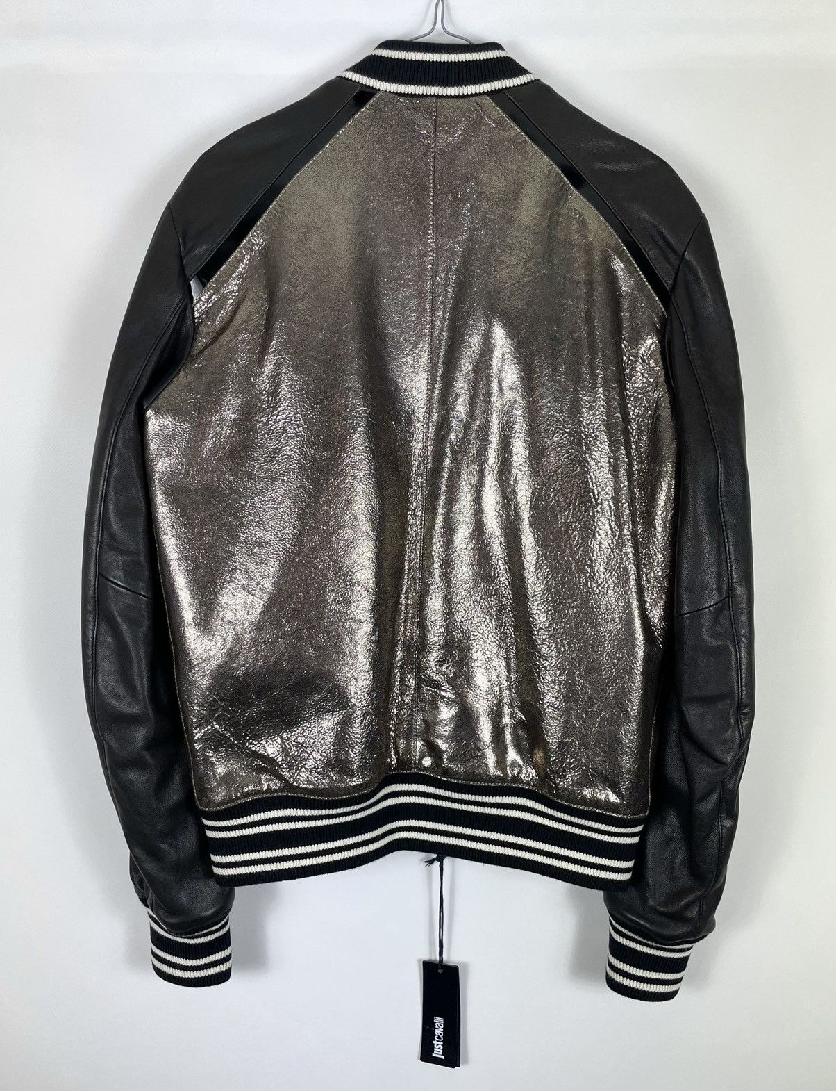 Just Cavalli DS! Just Cavalli Leather Metallic Bomber Jacket Size US S / EU 44-46 / 1 - 6 Thumbnail