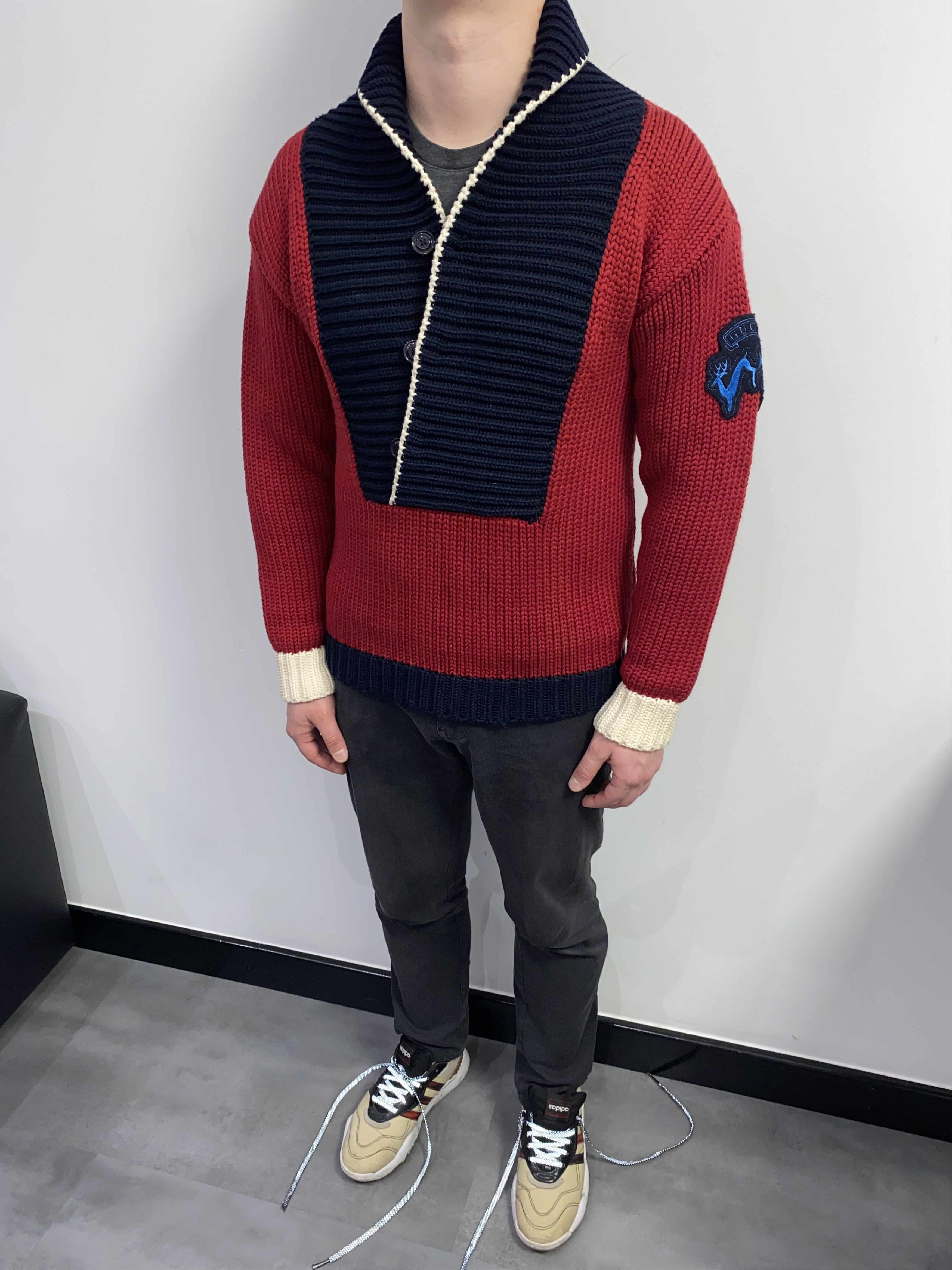 Gucci Tom Ford Era Sequin Collar Logo Gucci Handknit Wool Sweater Size US M / EU 48-50 / 2 - 7 Thumbnail