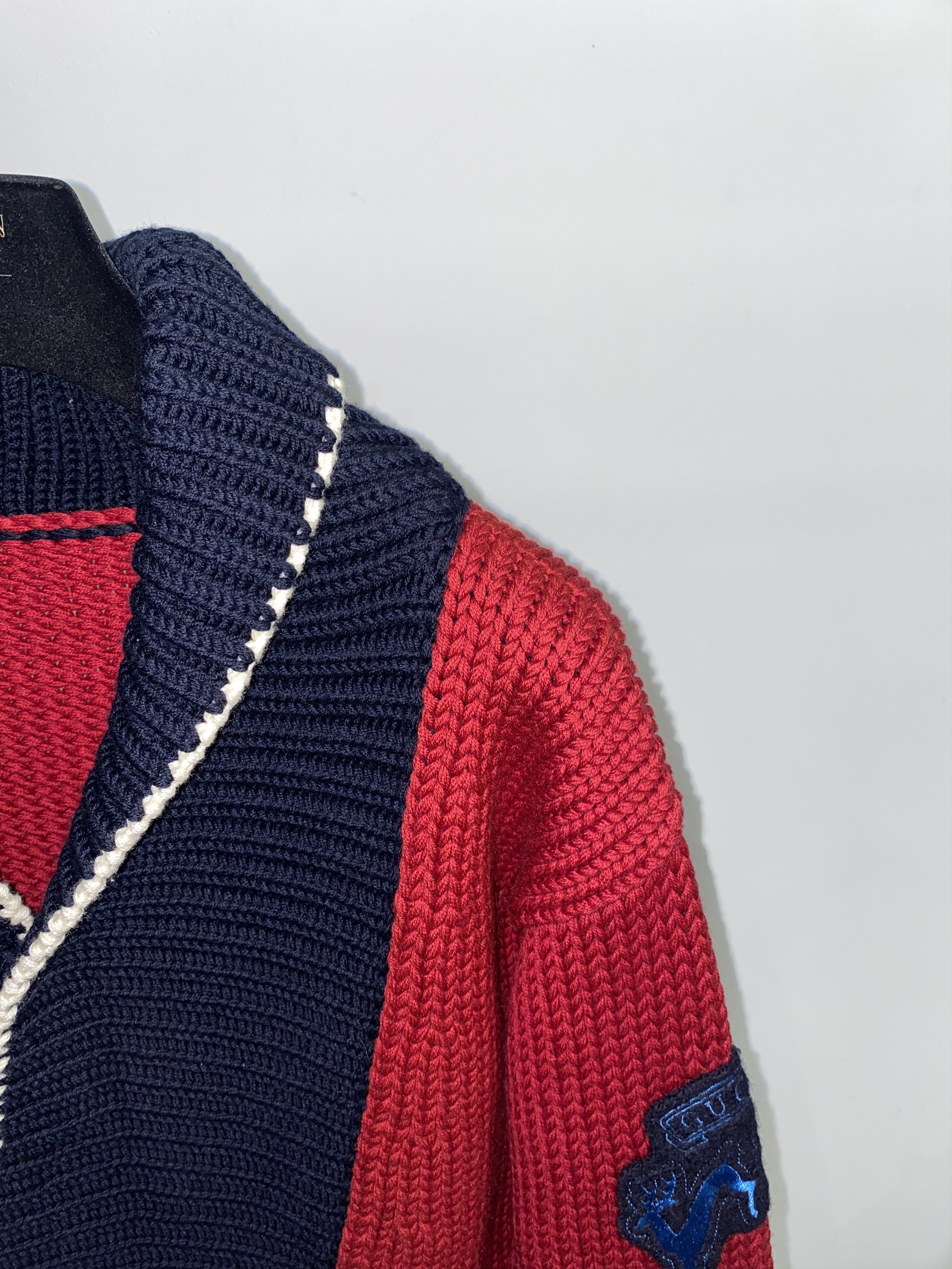 Gucci Tom Ford Era Sequin Collar Logo Gucci Handknit Wool Sweater Size US M / EU 48-50 / 2 - 2 Thumbnail