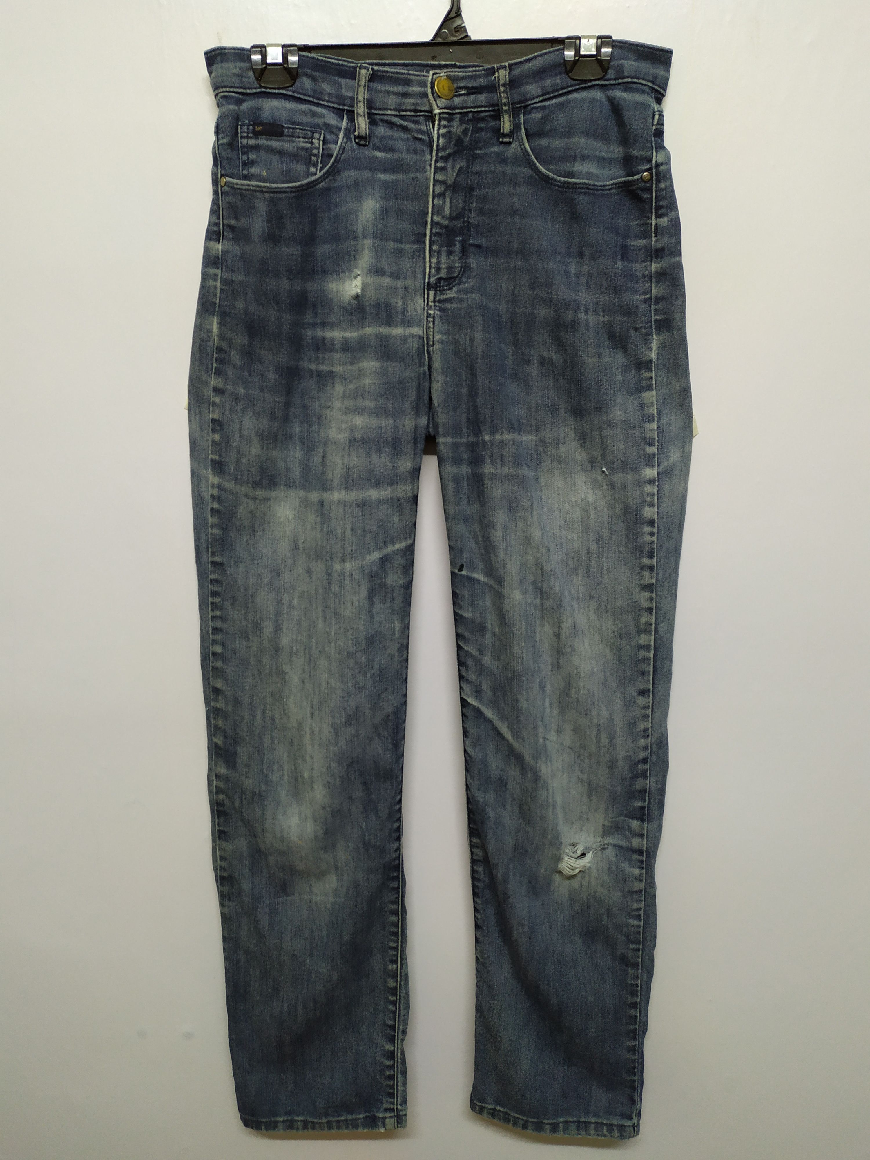 Jean × Lee LEE DISTRESSED DENIM JEAN PANTS Size US 30 / EU 46 - 2 Thumbnail