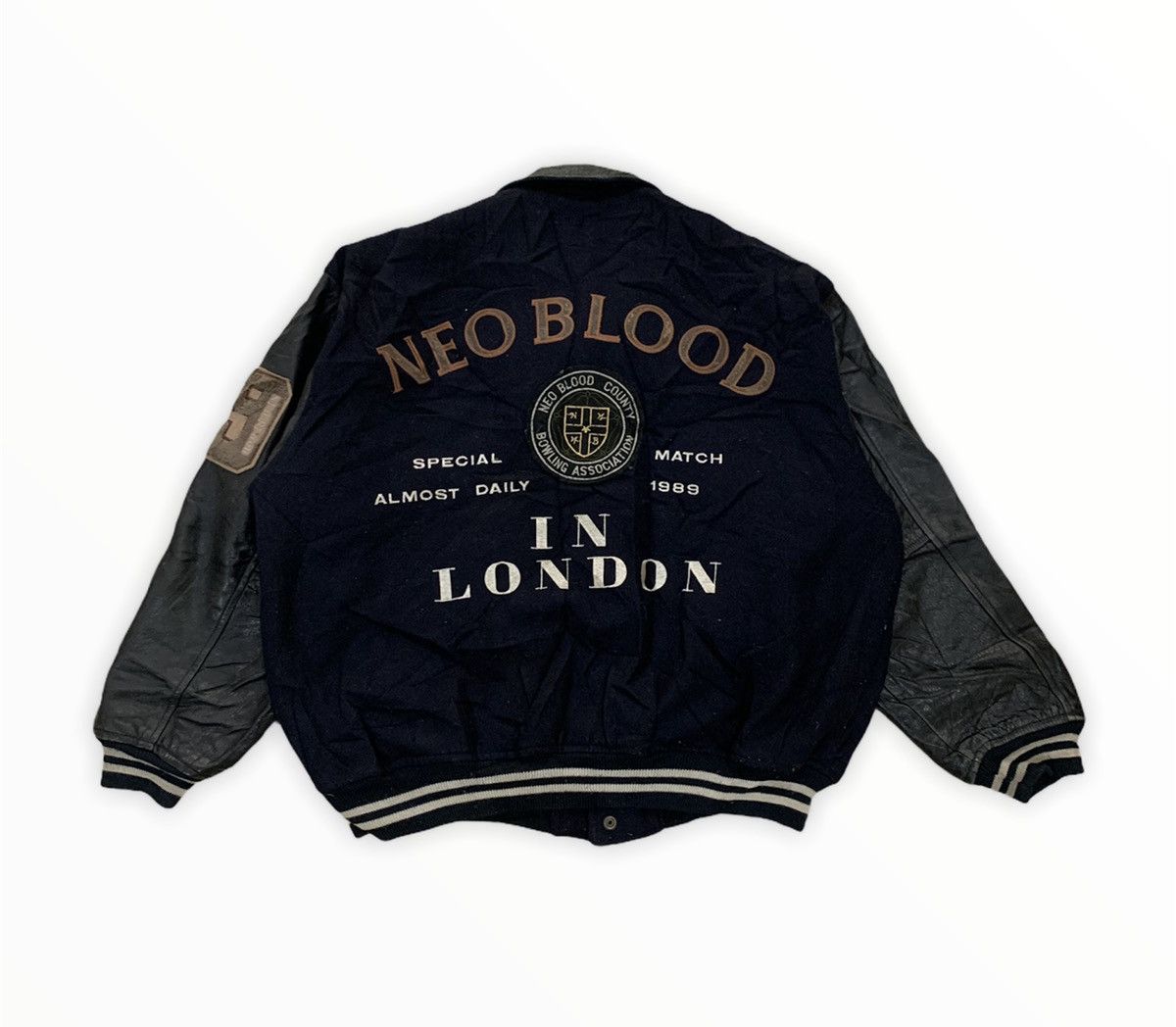 Japanese Brand 🔥Neo Blood Wool Leather Varsity Jacket Size US M / EU 48-50 / 2 - 1 Thumbnail