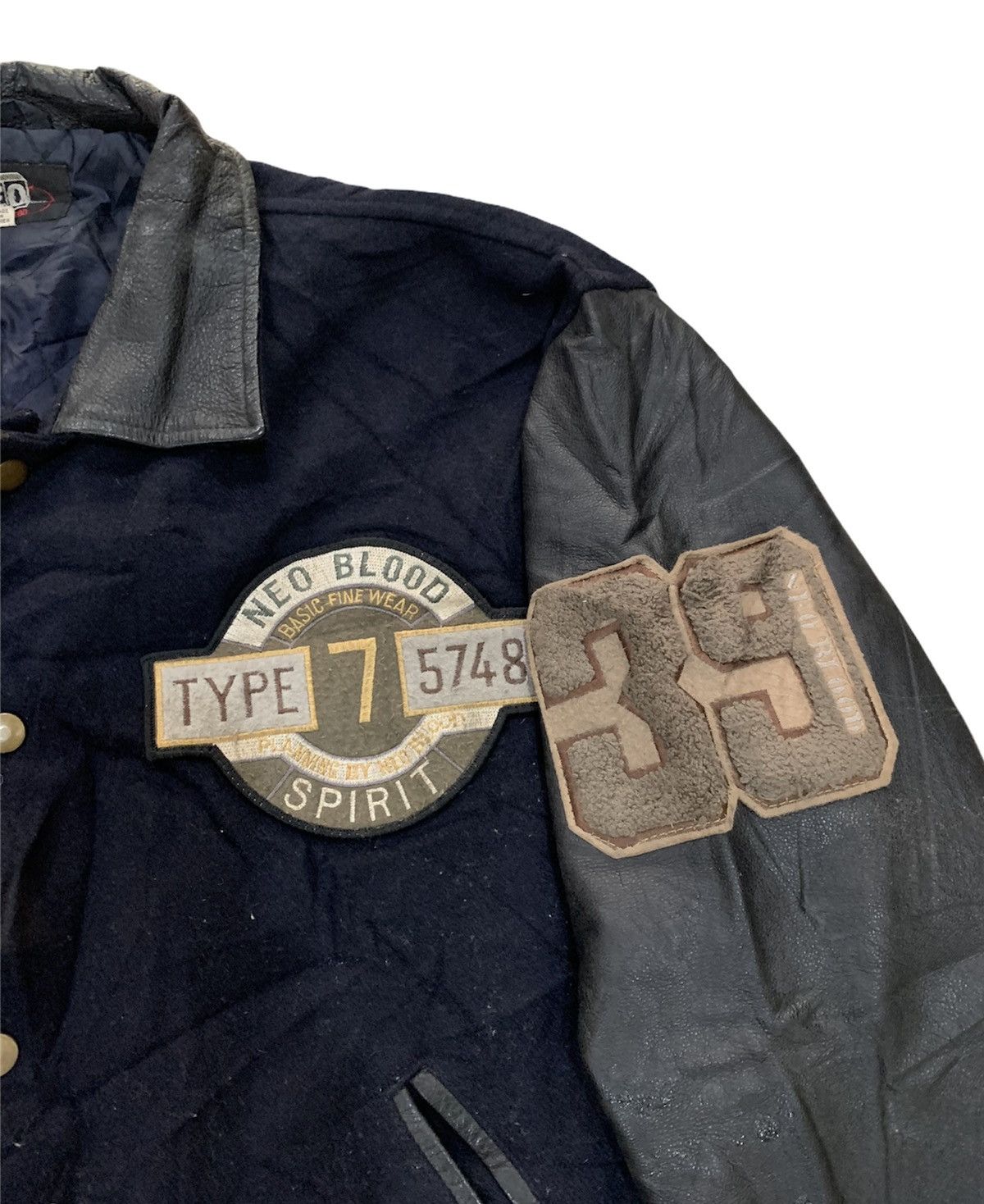 Japanese Brand 🔥Neo Blood Wool Leather Varsity Jacket Size US M / EU 48-50 / 2 - 4 Thumbnail