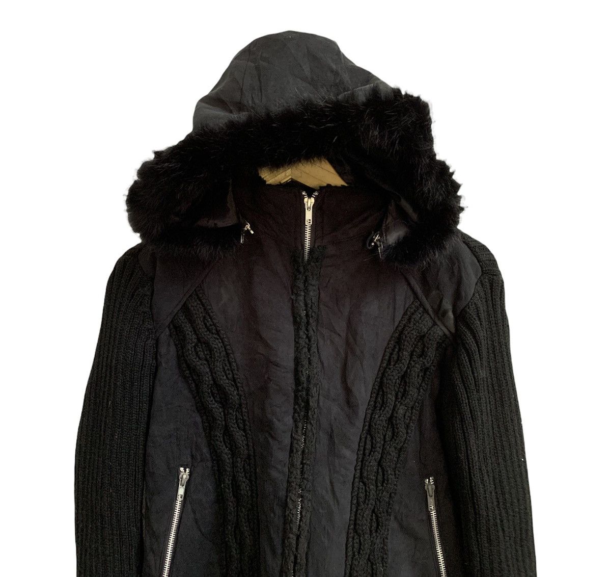 If Six Was Nine ⚡️St. Chris Crop Knit Fur Hoodie Jacket Size S / US 4 / IT 40 - 3 Thumbnail