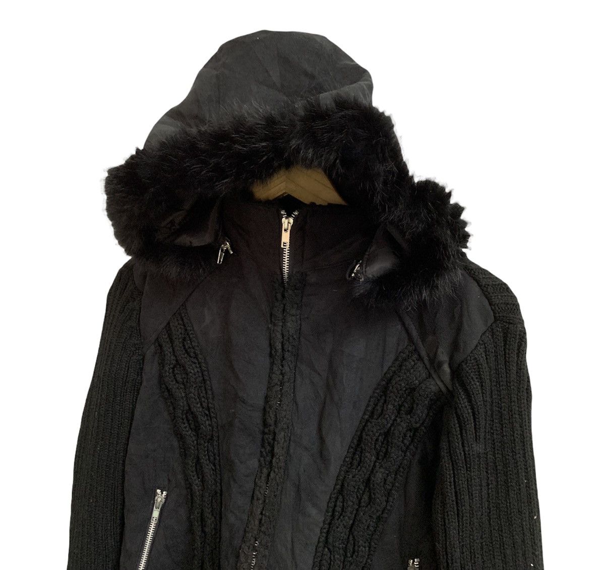 If Six Was Nine ⚡️St. Chris Crop Knit Fur Hoodie Jacket Size S / US 4 / IT 40 - 6 Thumbnail