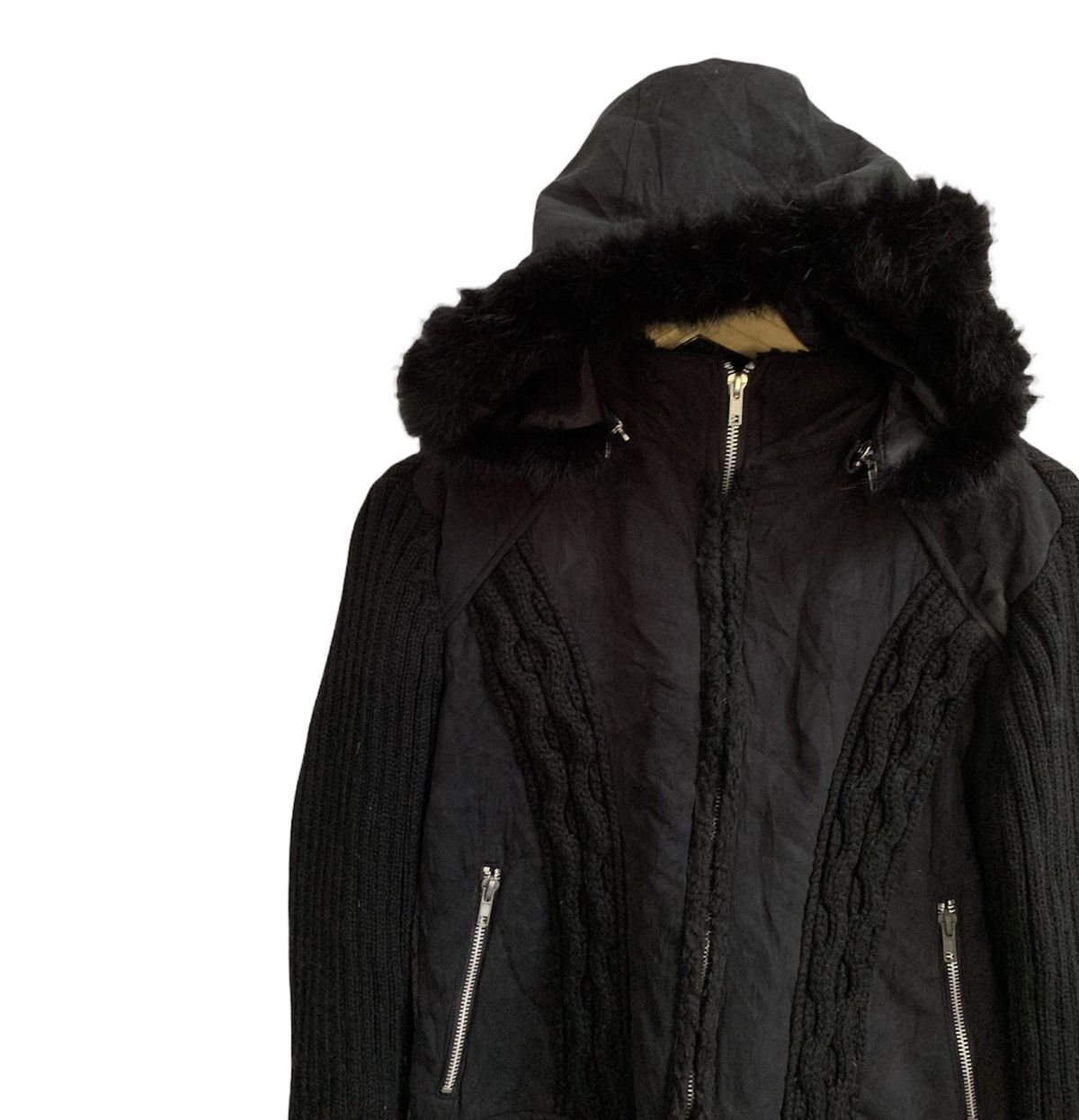 If Six Was Nine ⚡️St. Chris Crop Knit Fur Hoodie Jacket Size S / US 4 / IT 40 - 5 Thumbnail