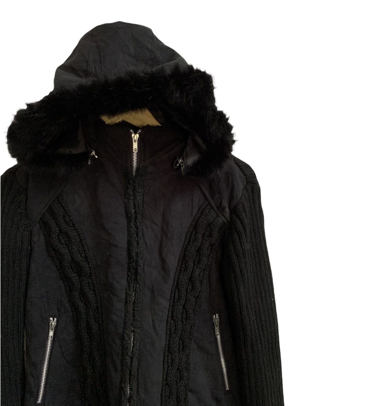 If Six Was Nine ⚡️St. Chris Crop Knit Fur Hoodie Jacket Size S / US 4 / IT 40 - 4 Thumbnail