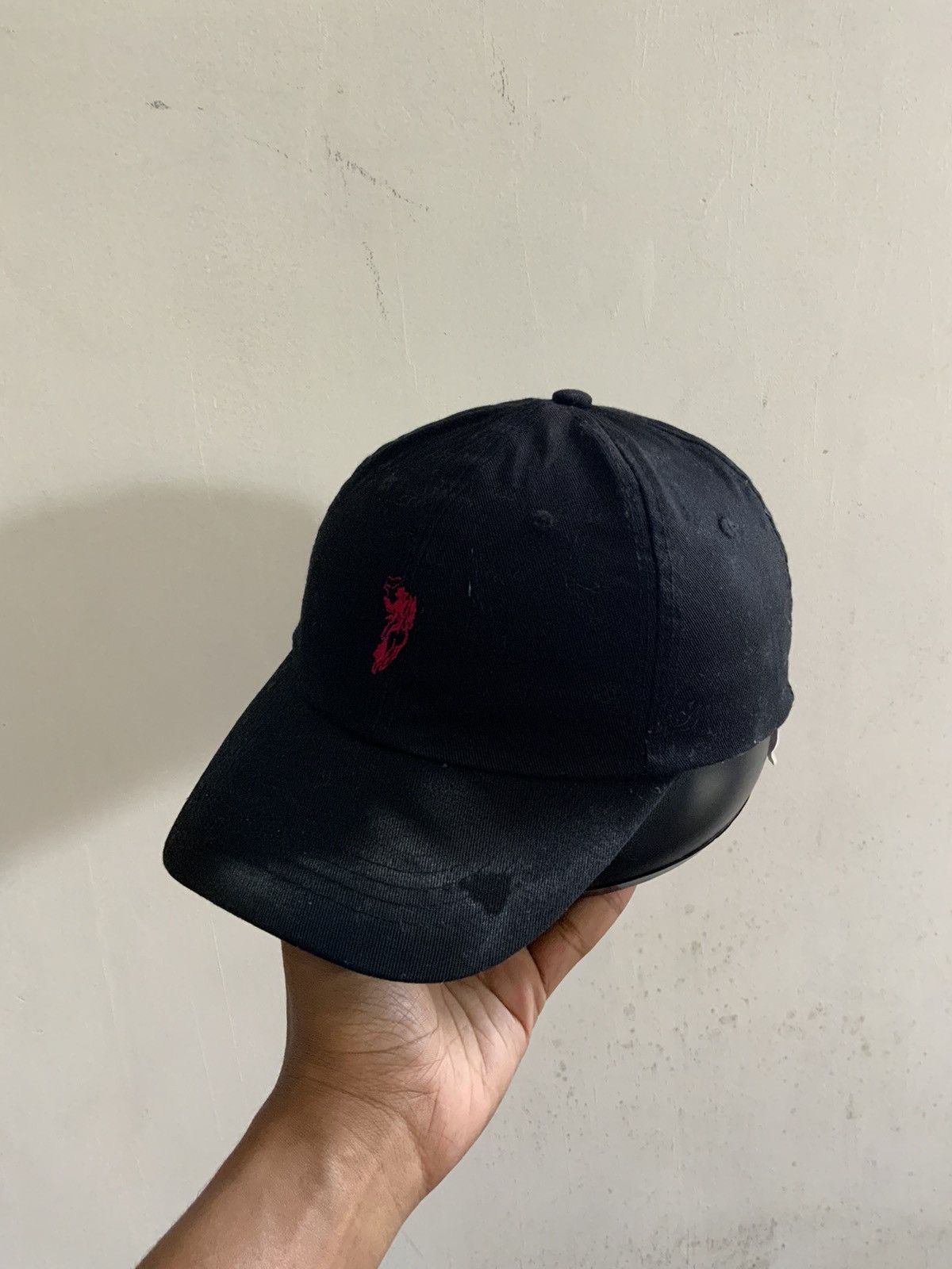 image of Archival Clothing x Hat Daiso Japan Embroidery Avant Garde Patches Hat in Black, Men's