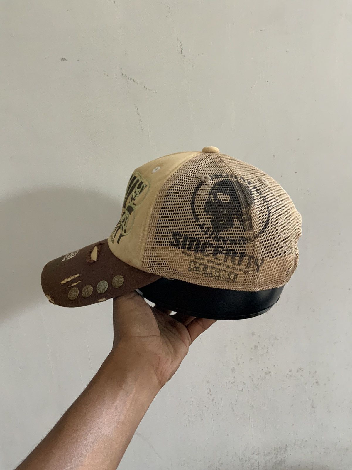 Japanese Brand Obligation Sincerity Distressed Trucker Hat Cap Size ONE SIZE - 3 Thumbnail