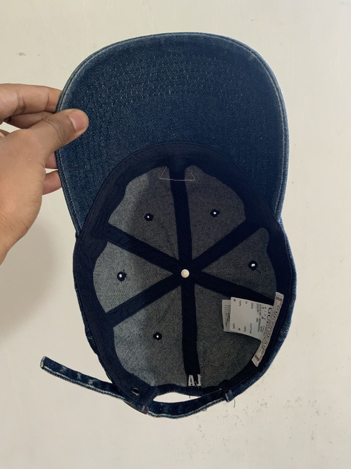 Guess Guess Light Wash Fade Denim Hat Cap Size ONE SIZE - 8 Thumbnail