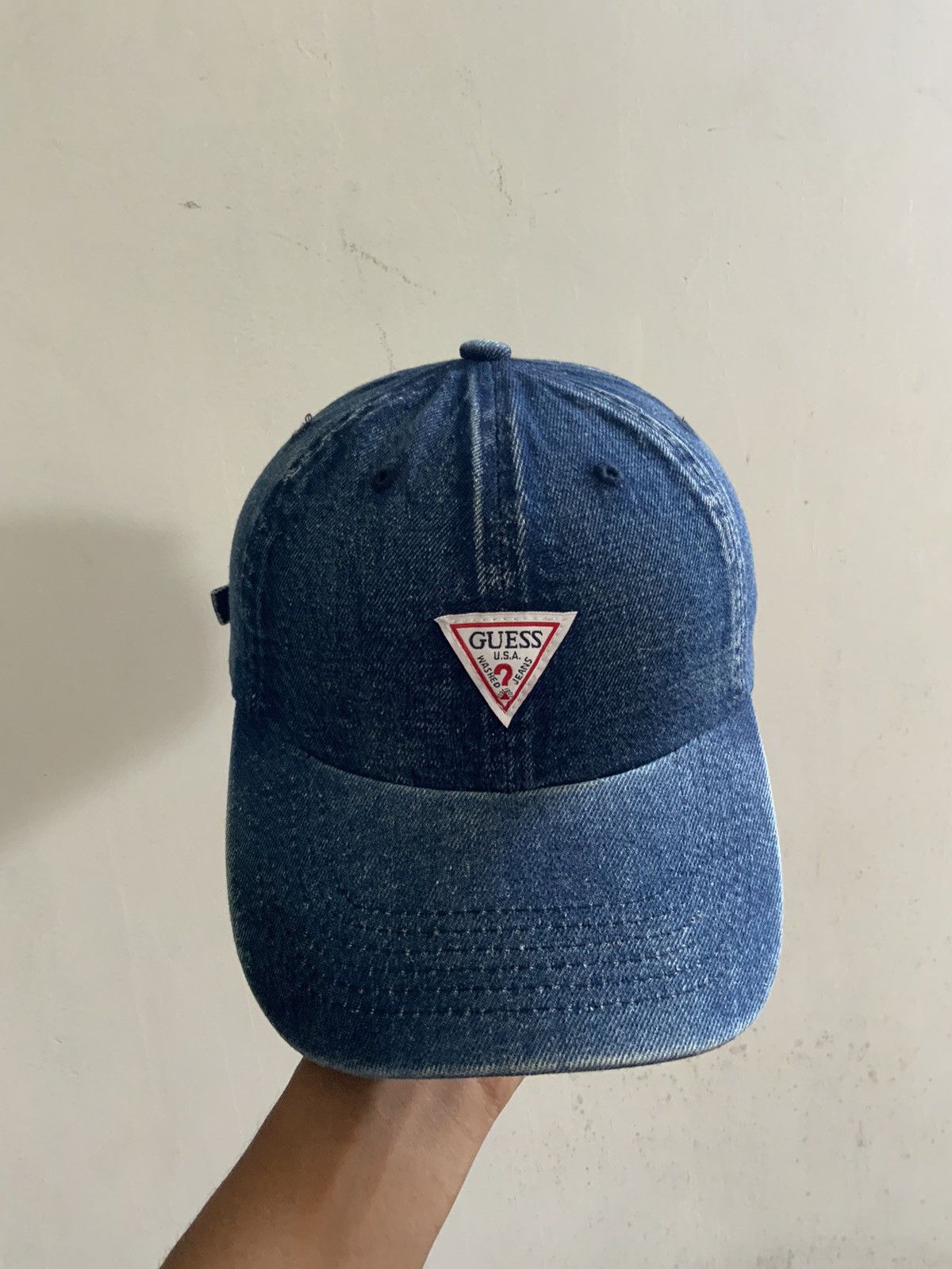 Guess Guess Light Wash Fade Denim Hat Cap Size ONE SIZE - 1 Thumbnail