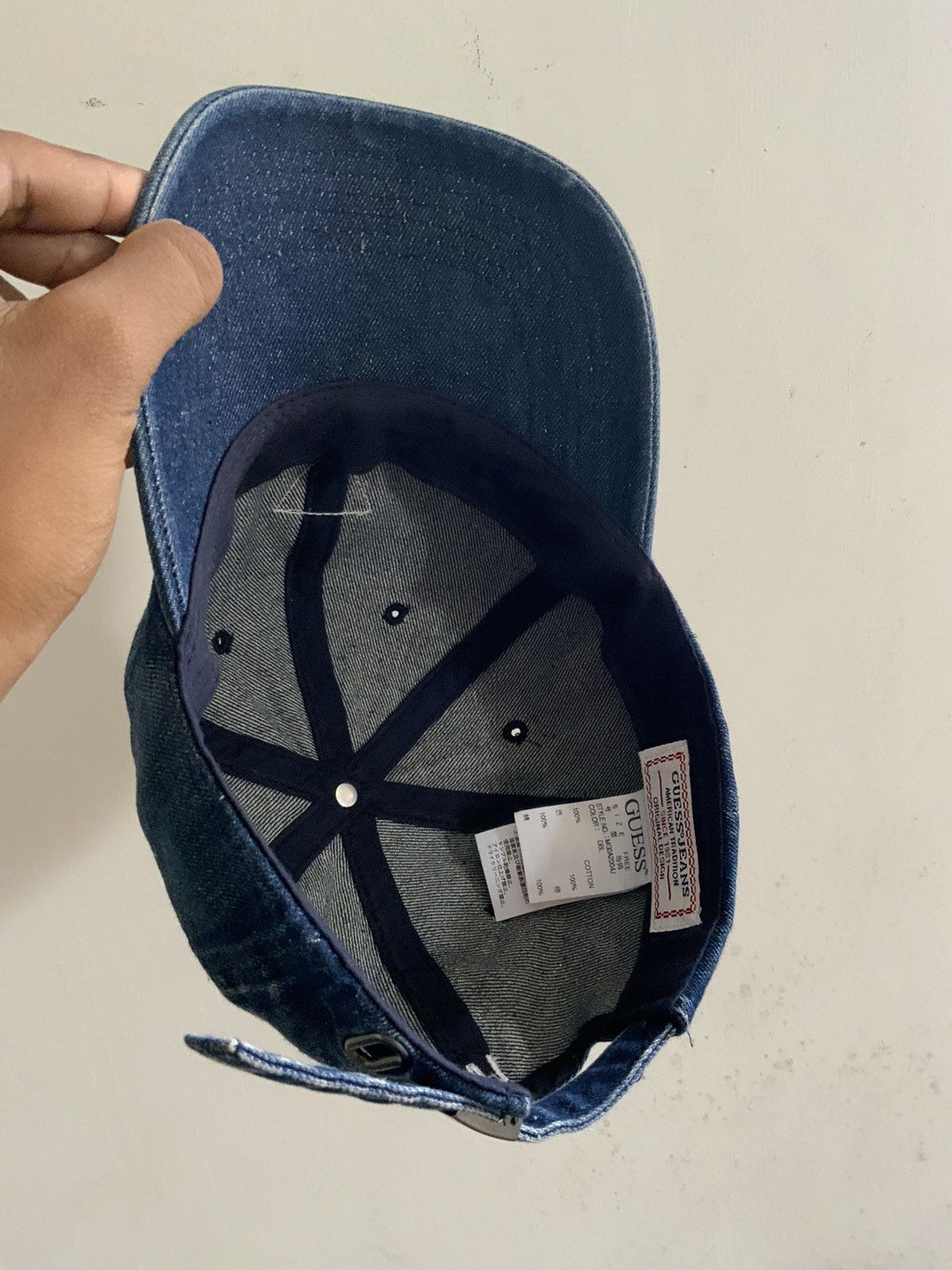 Guess Guess Light Wash Fade Denim Hat Cap Size ONE SIZE - 9 Thumbnail