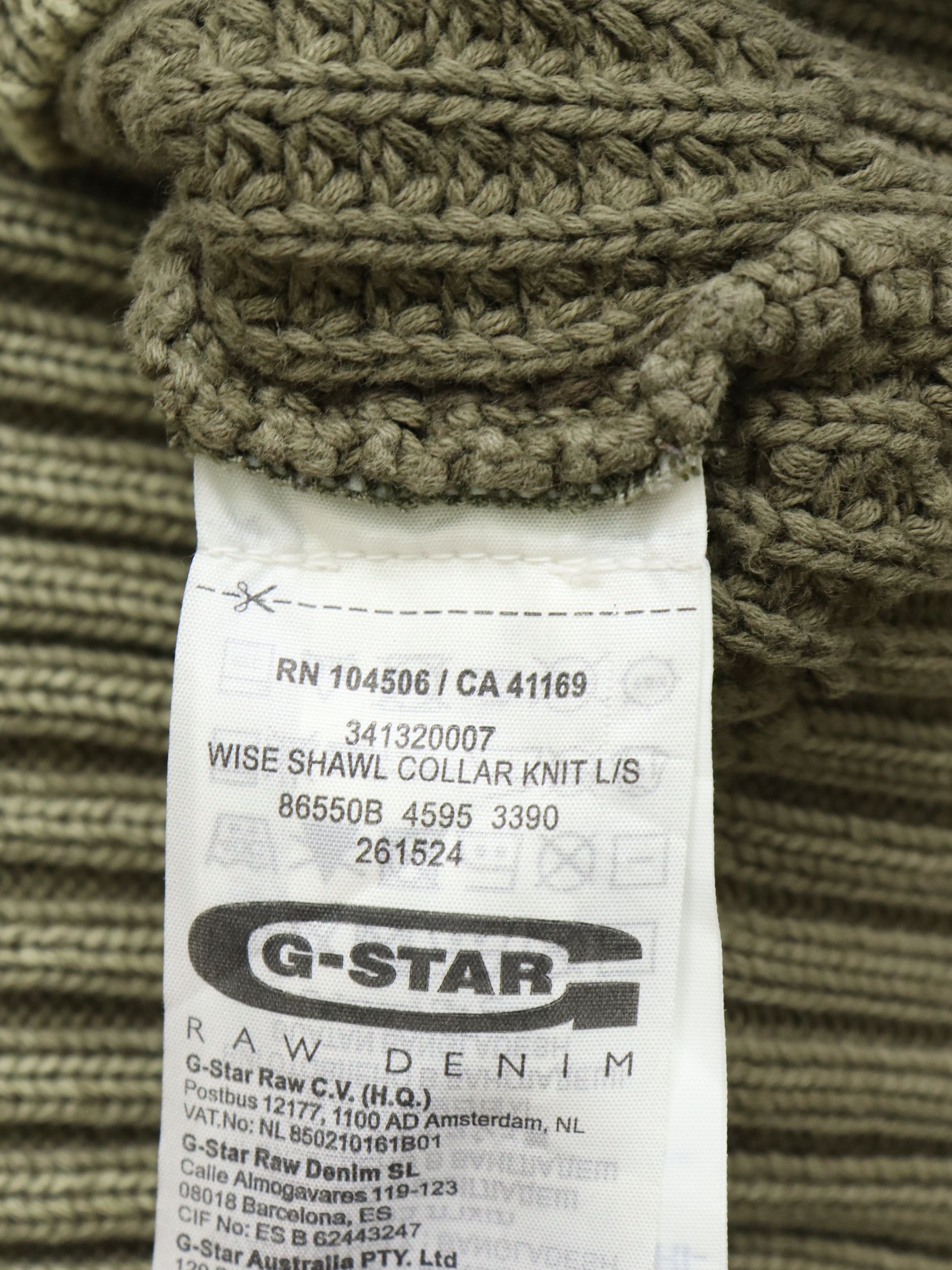 G-Star Wise Shawl Collar Knitwear L/S by GSTAR RAW DENIM Size US S / EU 44-46 / 1 - 15 Thumbnail