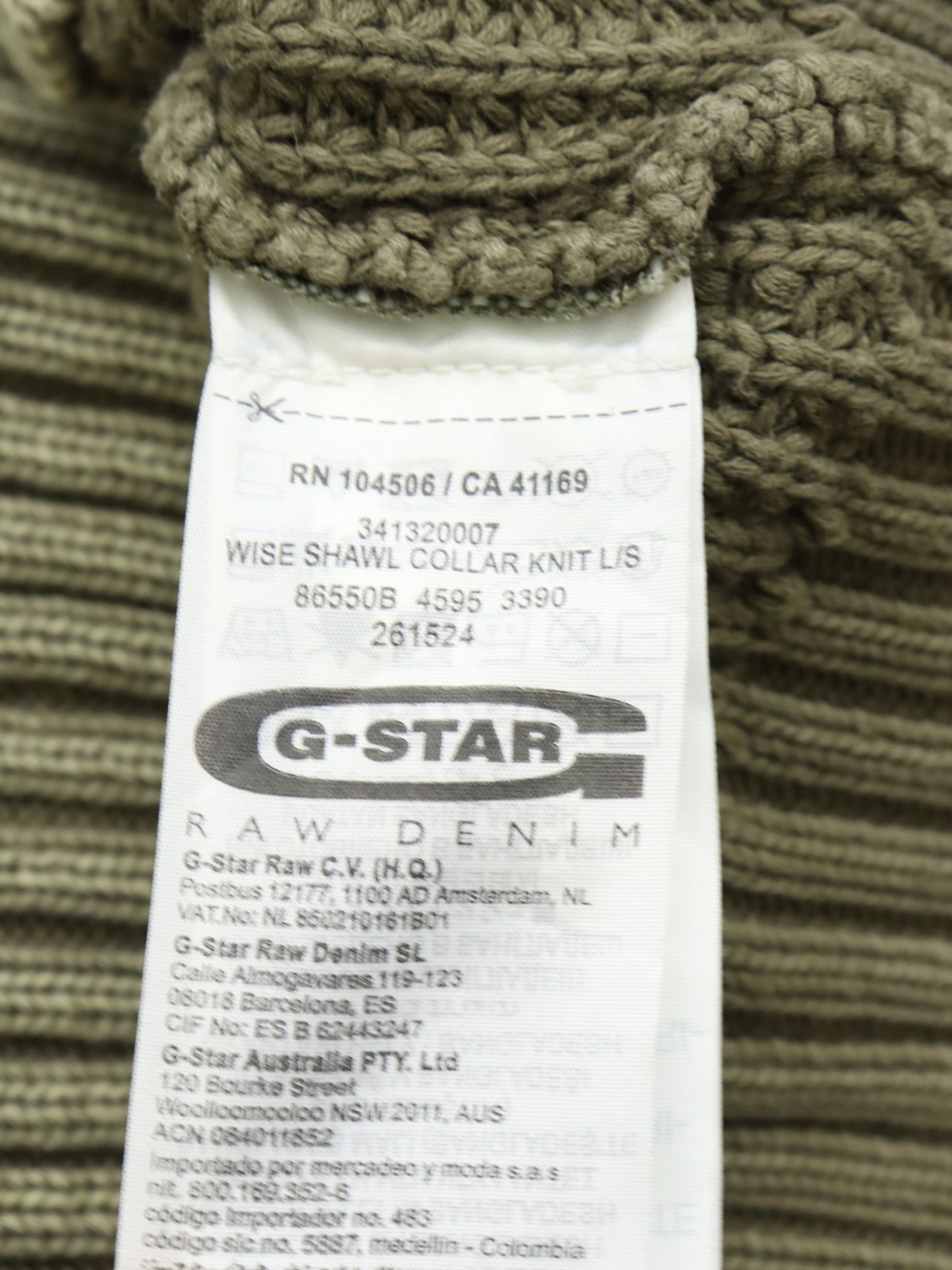 G-Star Wise Shawl Collar Knitwear L/S by GSTAR RAW DENIM Size US S / EU 44-46 / 1 - 14 Thumbnail