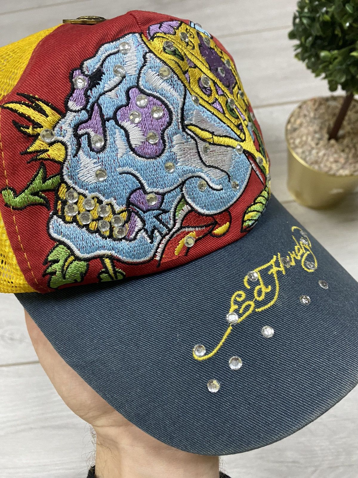 Ed Hardy Ed Hardy skull vintage trucker hat Size ONE SIZE - 3 Thumbnail