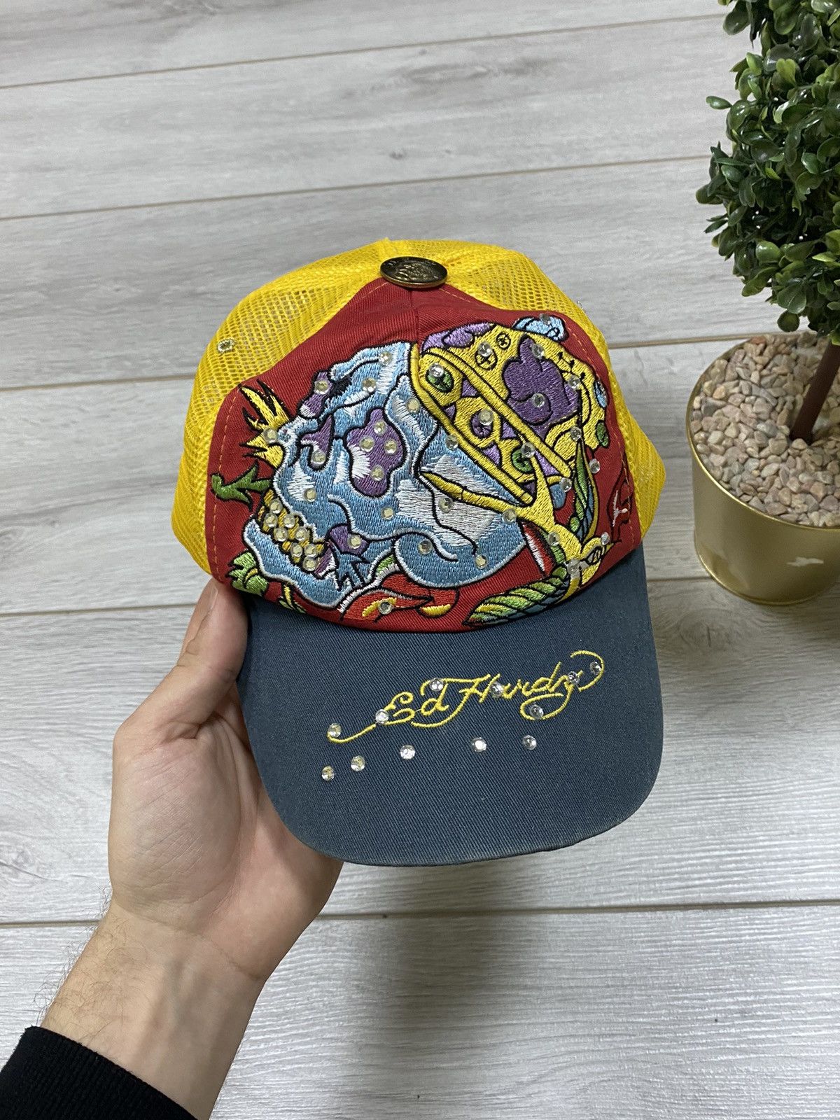 Ed Hardy Ed Hardy skull vintage trucker hat Size ONE SIZE - 1 Thumbnail