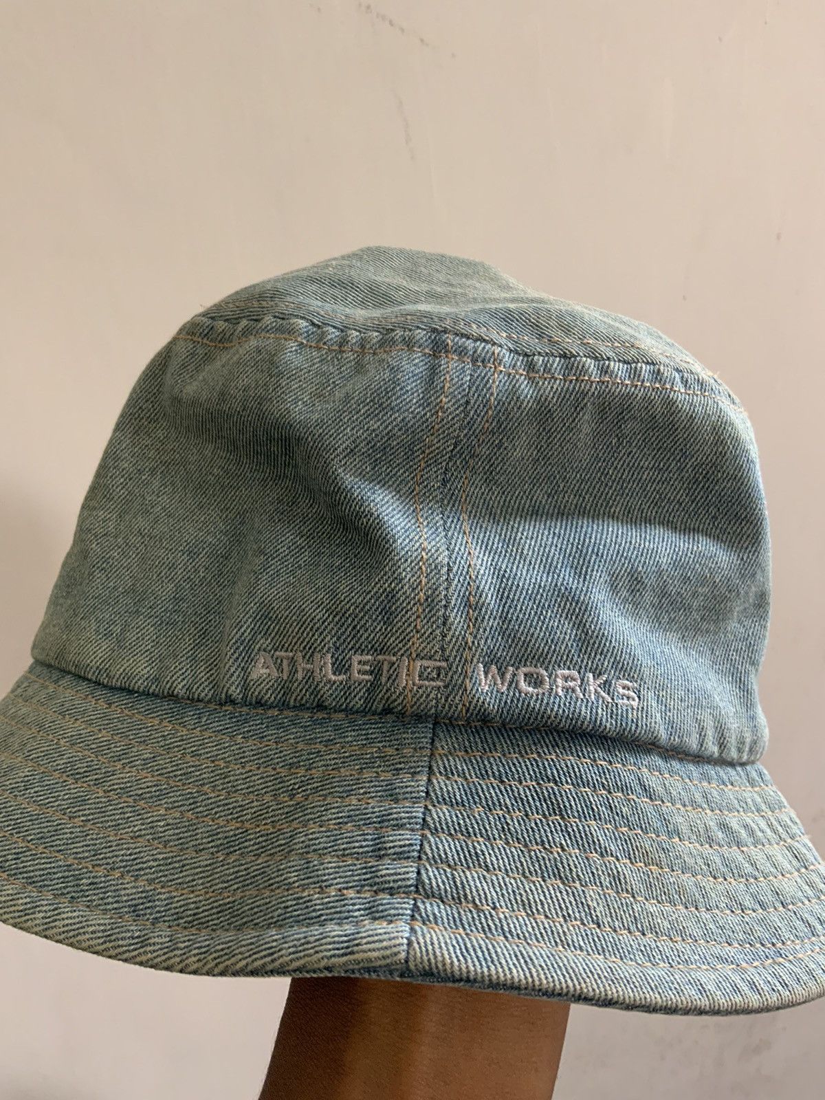 Denime Athletic Works Spellout Denim Light Wash Fade Bucket Hat Size ONE SIZE - 13 Thumbnail