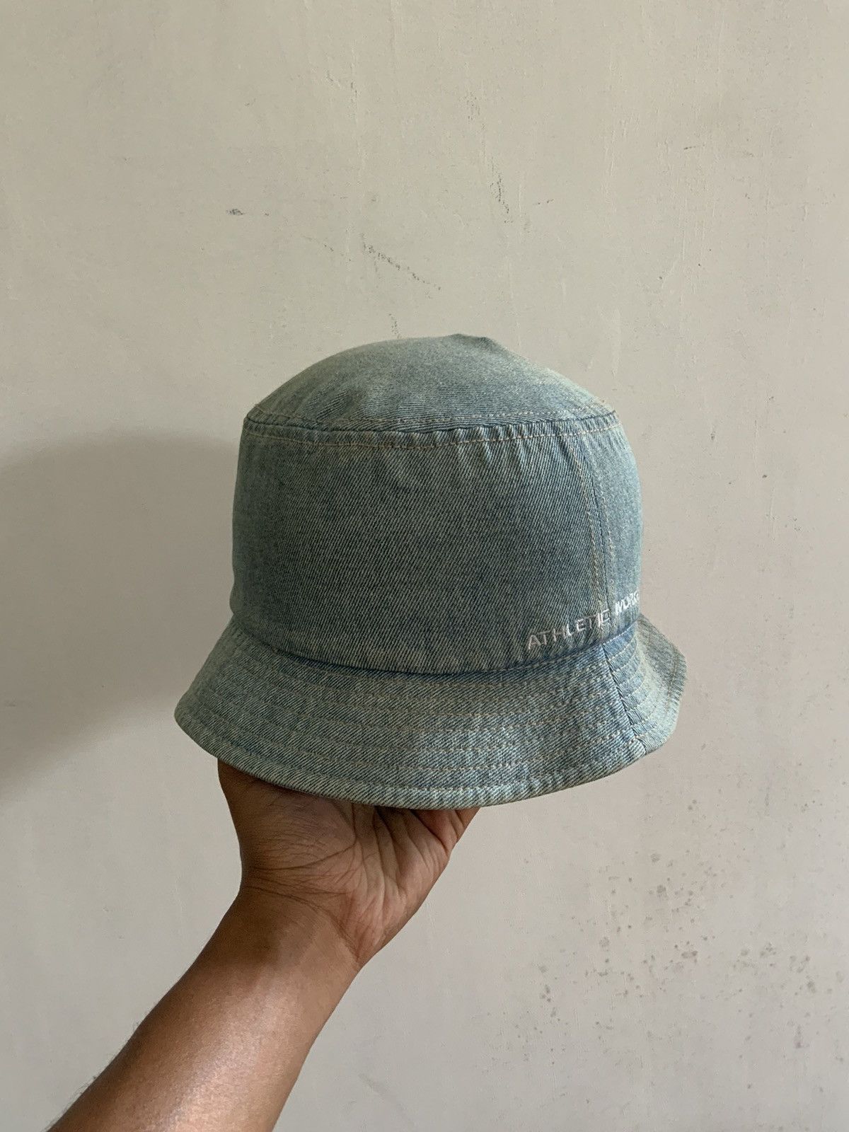 Denime Athletic Works Spellout Denim Light Wash Fade Bucket Hat Size ONE SIZE - 1 Thumbnail