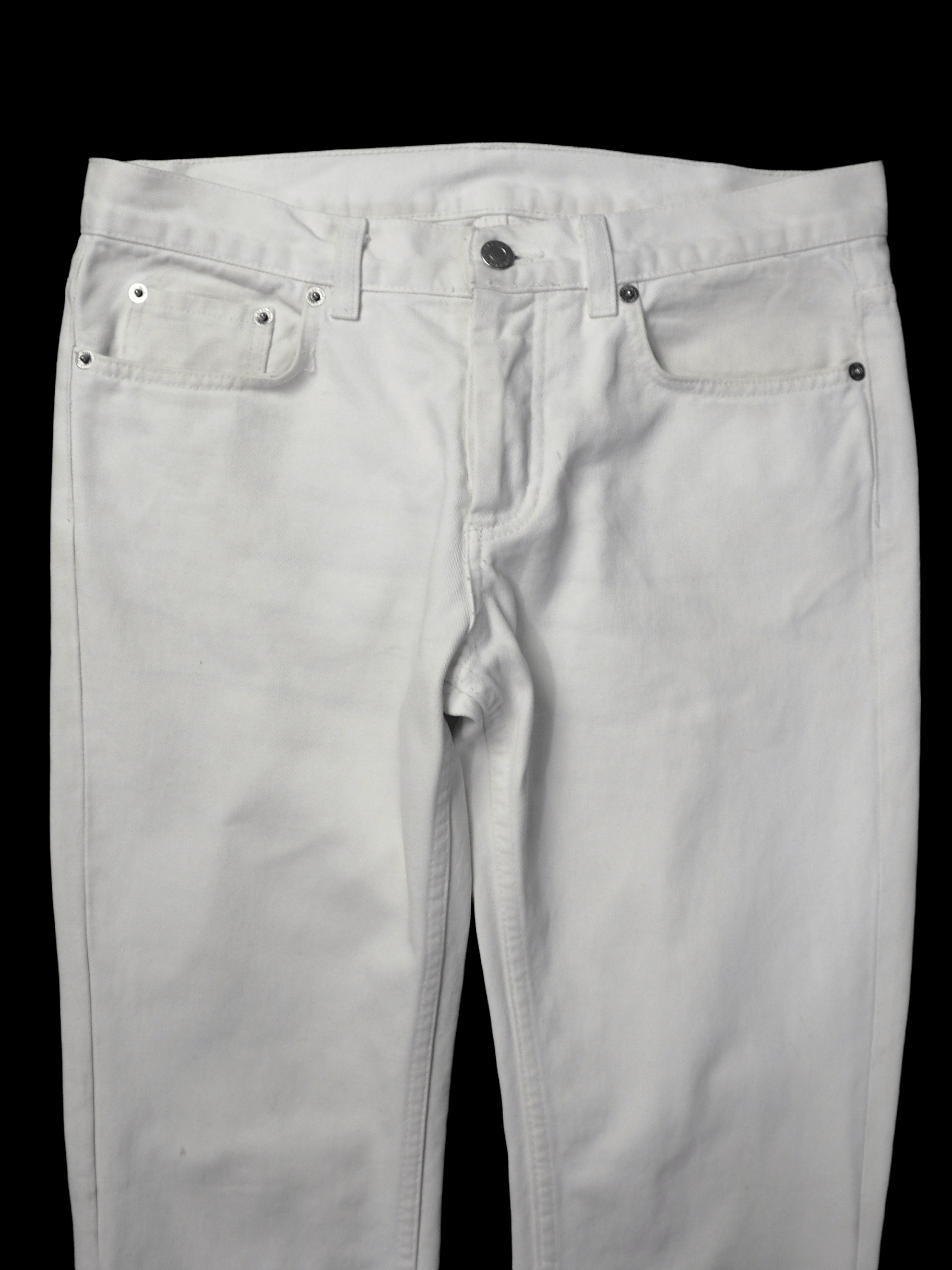 Helmut Lang S/S 99 Archive White Overprinted Demim Size US 31 - 2 Thumbnail
