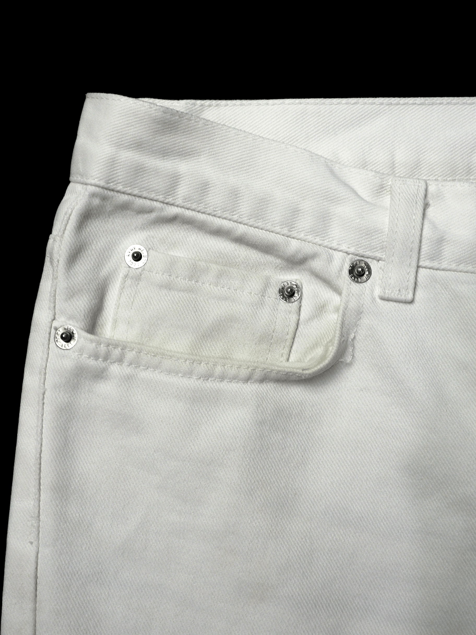 Helmut Lang S/S 99 Archive White Overprinted Demim Size US 31 - 4 Thumbnail