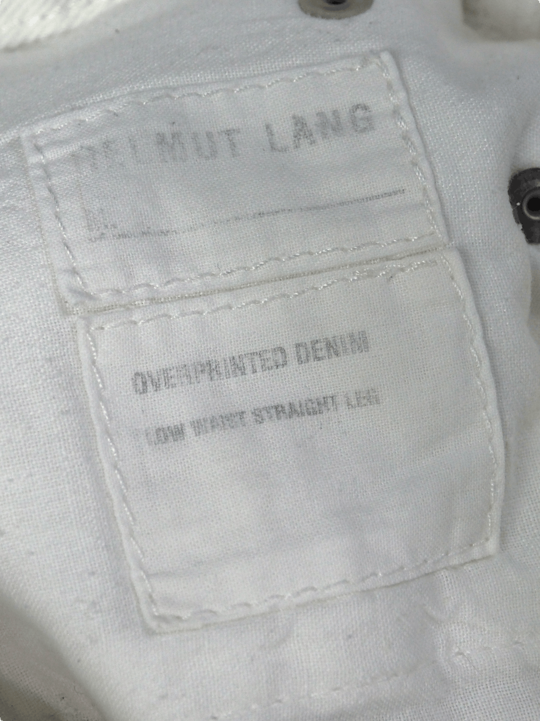 Helmut Lang S/S 99 Archive White Overprinted Demim Size US 31 - 7 Thumbnail