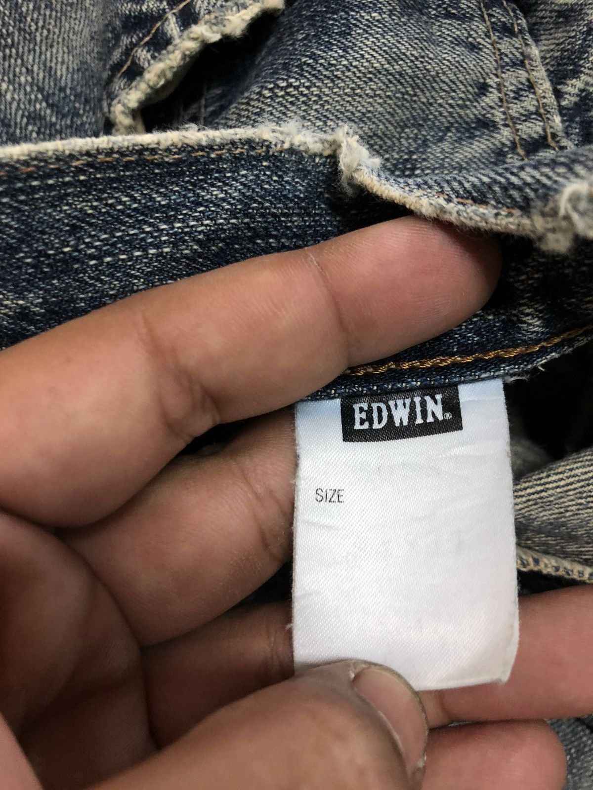 Edwin × Vintage VINTAGE SELVEDGE EDWIN BLUE WASH DISTRESSED DENIM Size US 33 - 7 Thumbnail