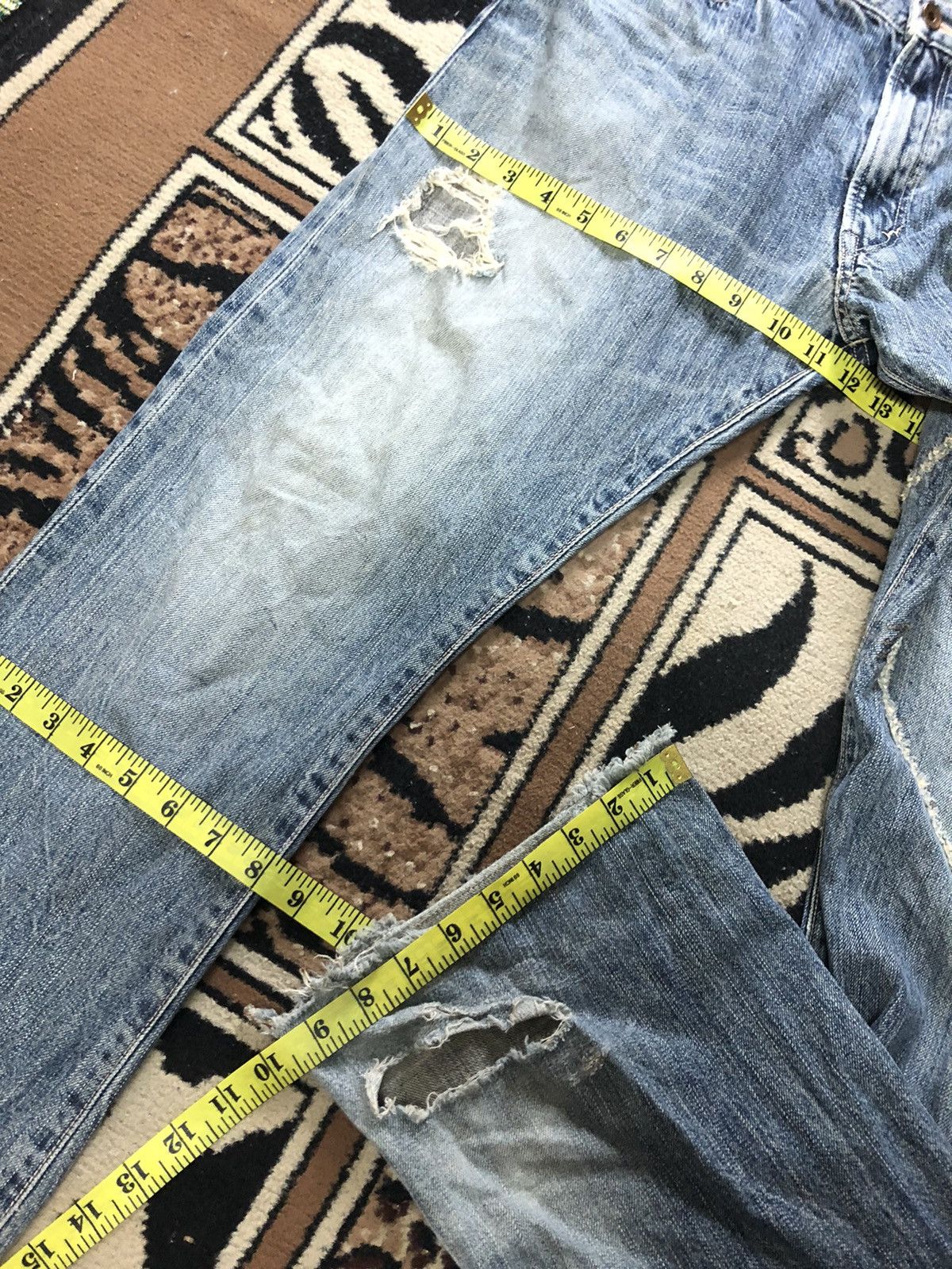 Edwin × Vintage VINTAGE SELVEDGE EDWIN BLUE WASH DISTRESSED DENIM Size US 33 - 17 Thumbnail