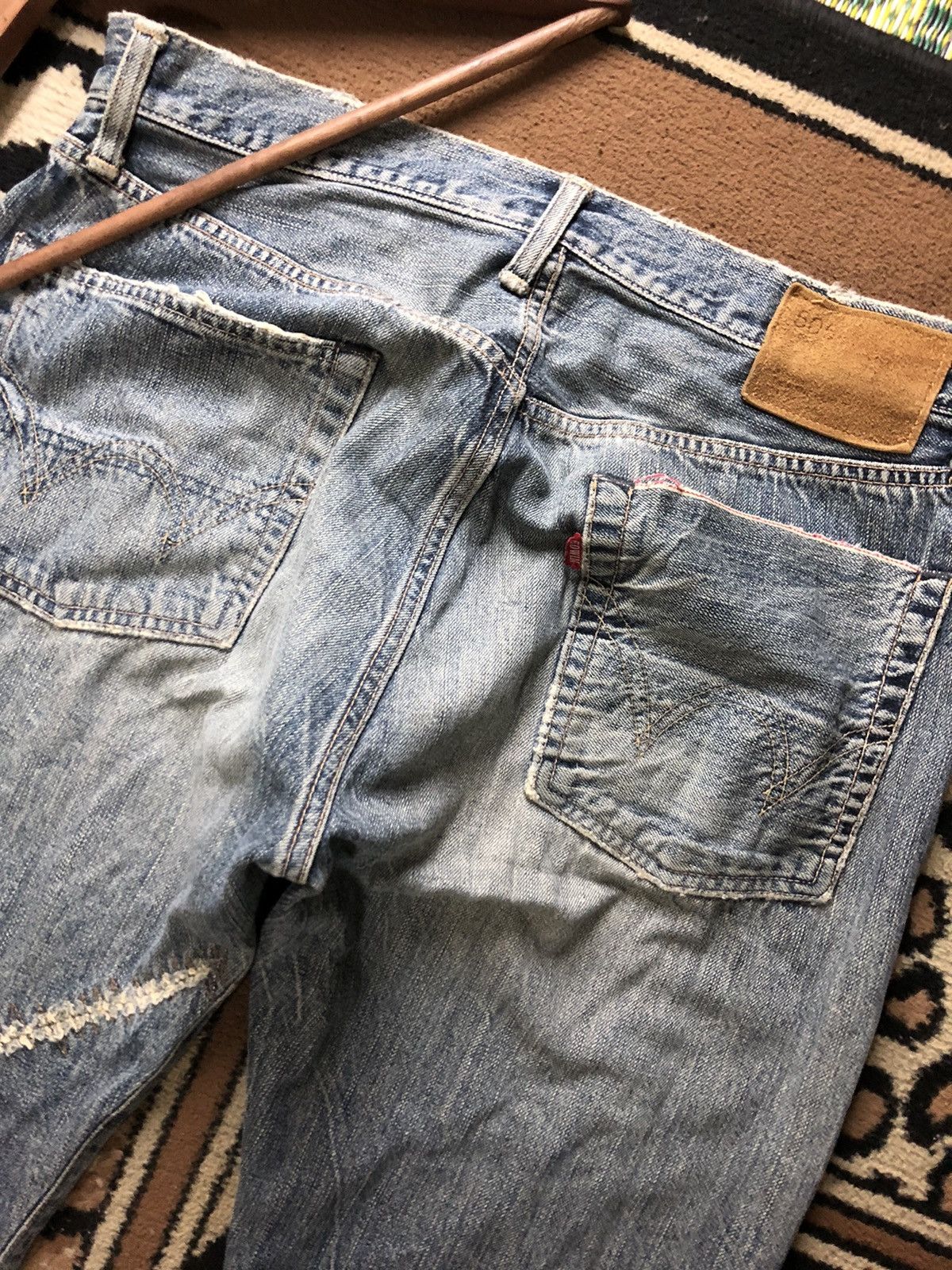 Edwin × Vintage VINTAGE SELVEDGE EDWIN BLUE WASH DISTRESSED DENIM Size US 33 - 10 Thumbnail