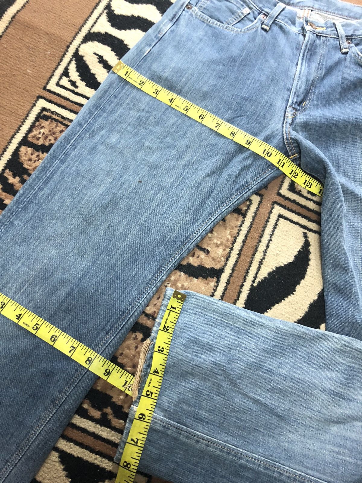 Edwin × Salvage × Vintage VINTAGE SELVEDGE EDWIN 505zx BLUE WASH DISTRESSED DENIM Size US 28 / EU 44 - 17 Thumbnail