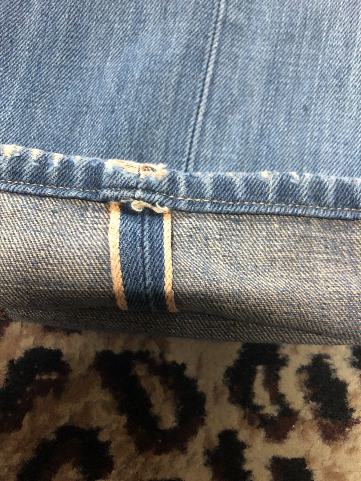 Edwin × Salvage × Vintage VINTAGE SELVEDGE EDWIN 505zx BLUE WASH DISTRESSED DENIM Size US 28 / EU 44 - 3 Thumbnail