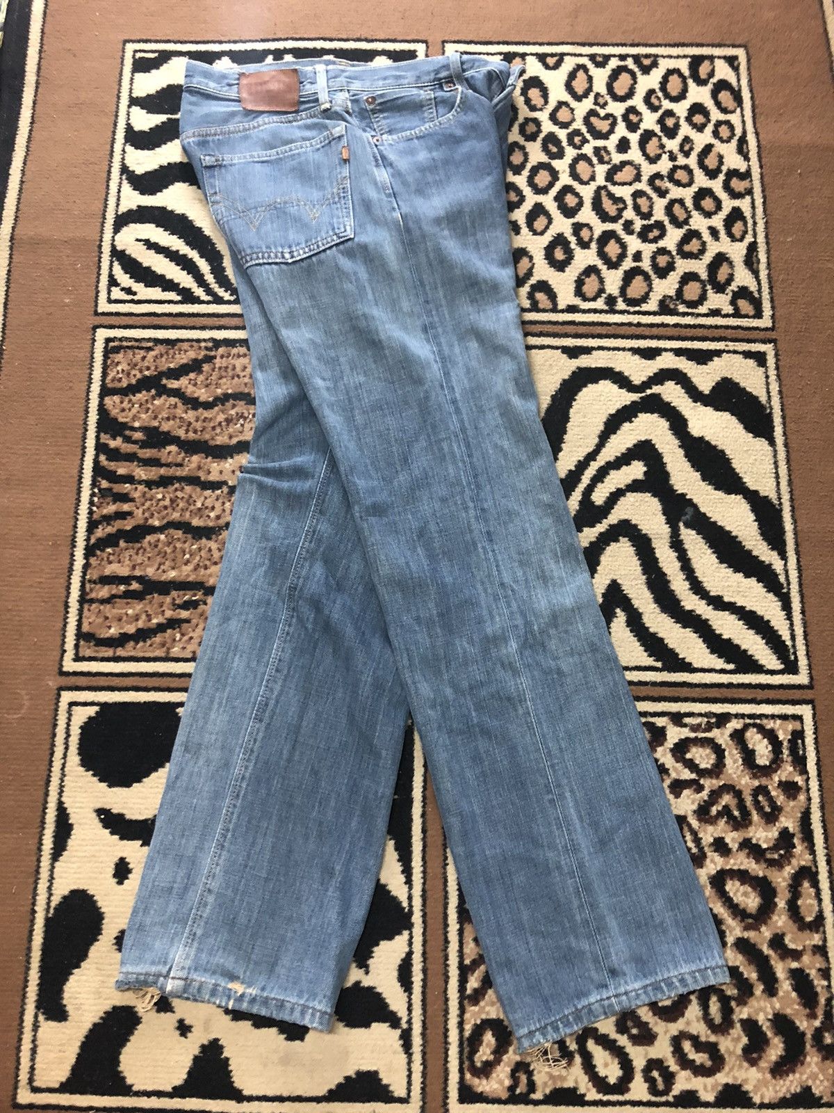 Edwin × Salvage × Vintage VINTAGE SELVEDGE EDWIN 505zx BLUE WASH DISTRESSED DENIM Size US 28 / EU 44 - 14 Thumbnail