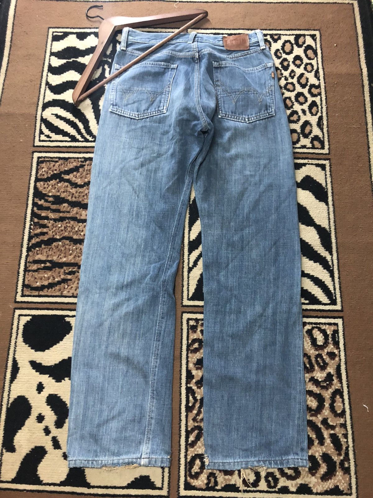 Edwin × Salvage × Vintage VINTAGE SELVEDGE EDWIN 505zx BLUE WASH DISTRESSED DENIM Size US 28 / EU 44 - 9 Thumbnail
