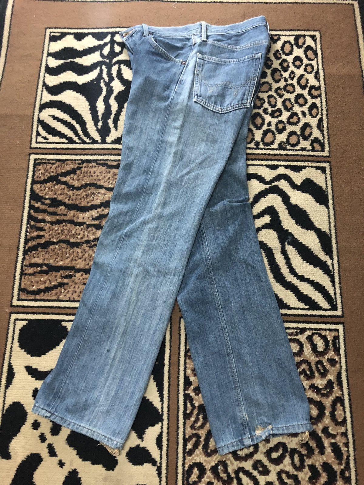Edwin × Salvage × Vintage VINTAGE SELVEDGE EDWIN 505zx BLUE WASH DISTRESSED DENIM Size US 28 / EU 44 - 13 Thumbnail