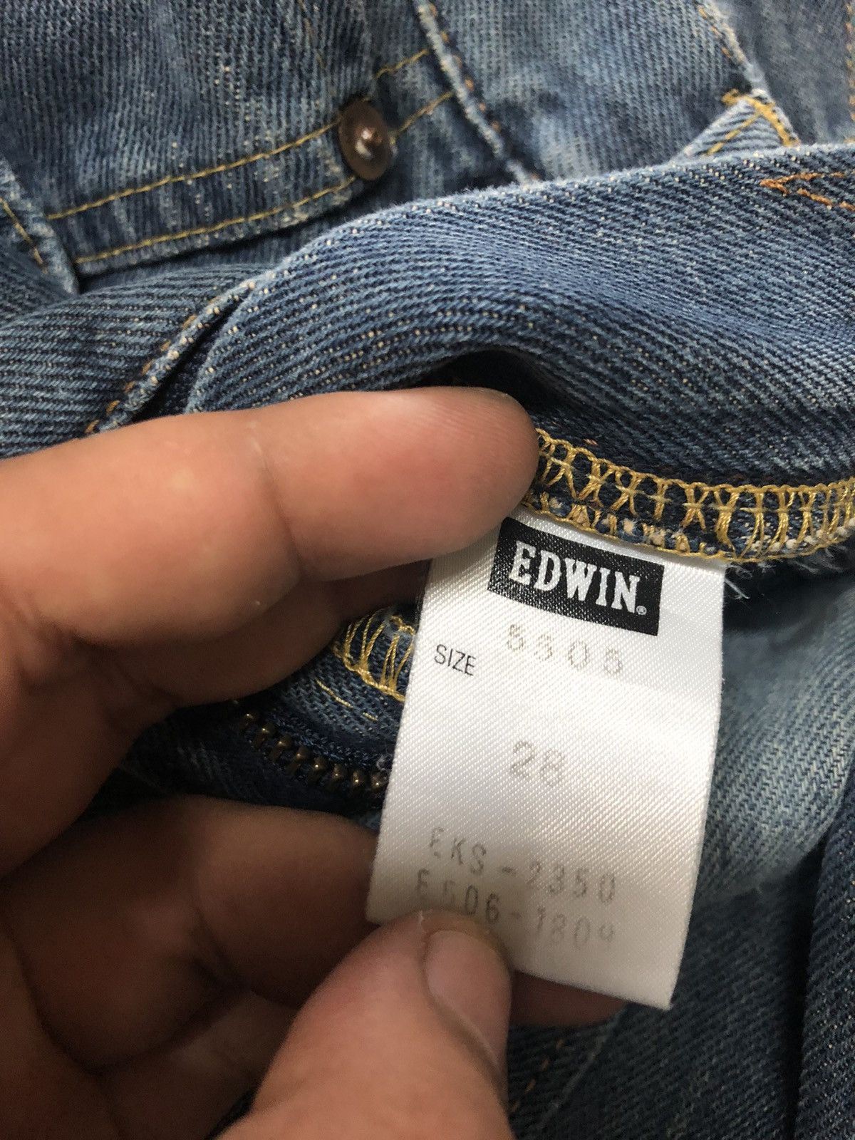 Edwin × Salvage × Vintage VINTAGE SELVEDGE EDWIN 505zx BLUE WASH DISTRESSED DENIM Size US 28 / EU 44 - 7 Thumbnail
