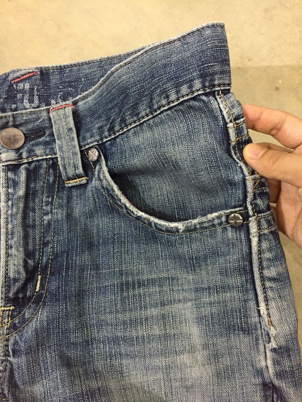 Edwin × Japanese Brand Edwin E Function big rear pocket distressed denim Size US 30 / EU 46 - 7 Thumbnail