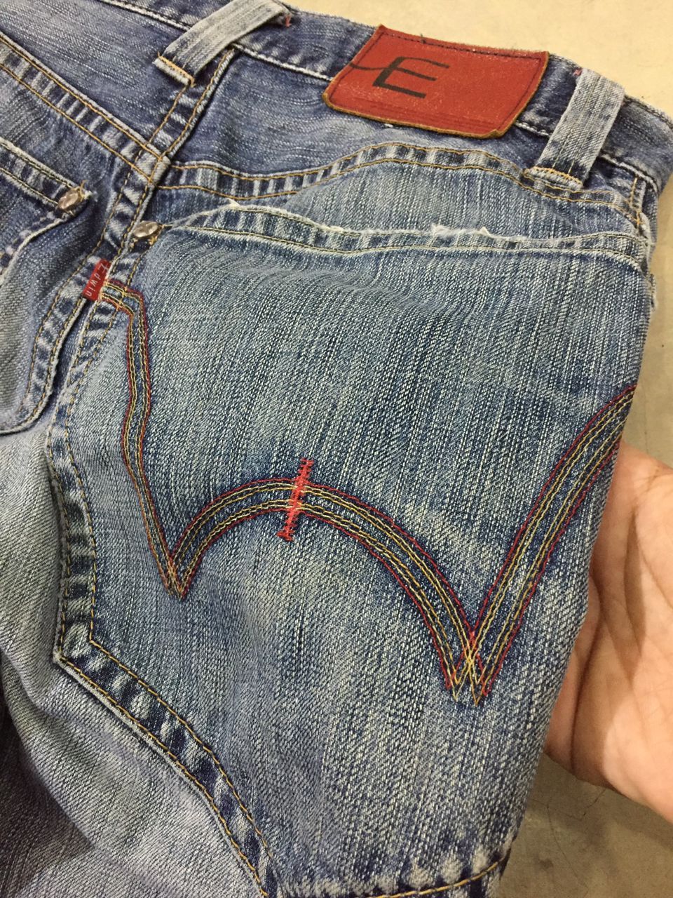Edwin × Japanese Brand Edwin E Function big rear pocket distressed denim Size US 30 / EU 46 - 19 Thumbnail