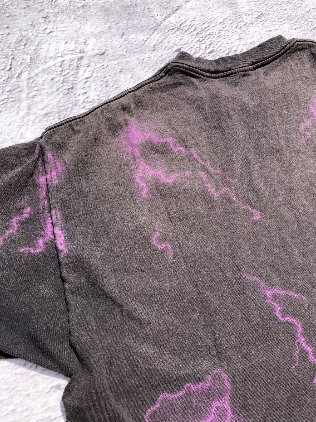 Harley Davidson Vintage 90s American Biker Motor Lightning Faded Black Tee Size US XXL / EU 58 / 5 - 19 Thumbnail