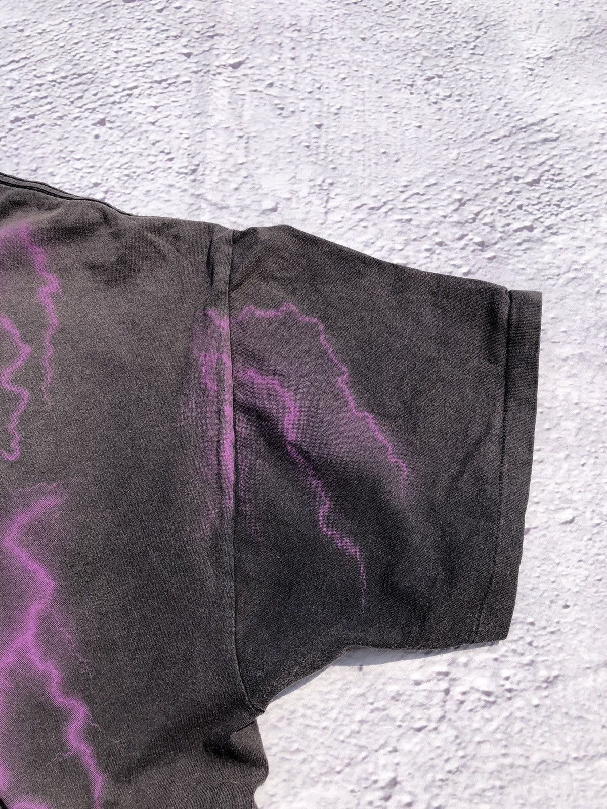 Harley Davidson Vintage 90s American Biker Motor Lightning Faded Black Tee Size US XXL / EU 58 / 5 - 22 Thumbnail