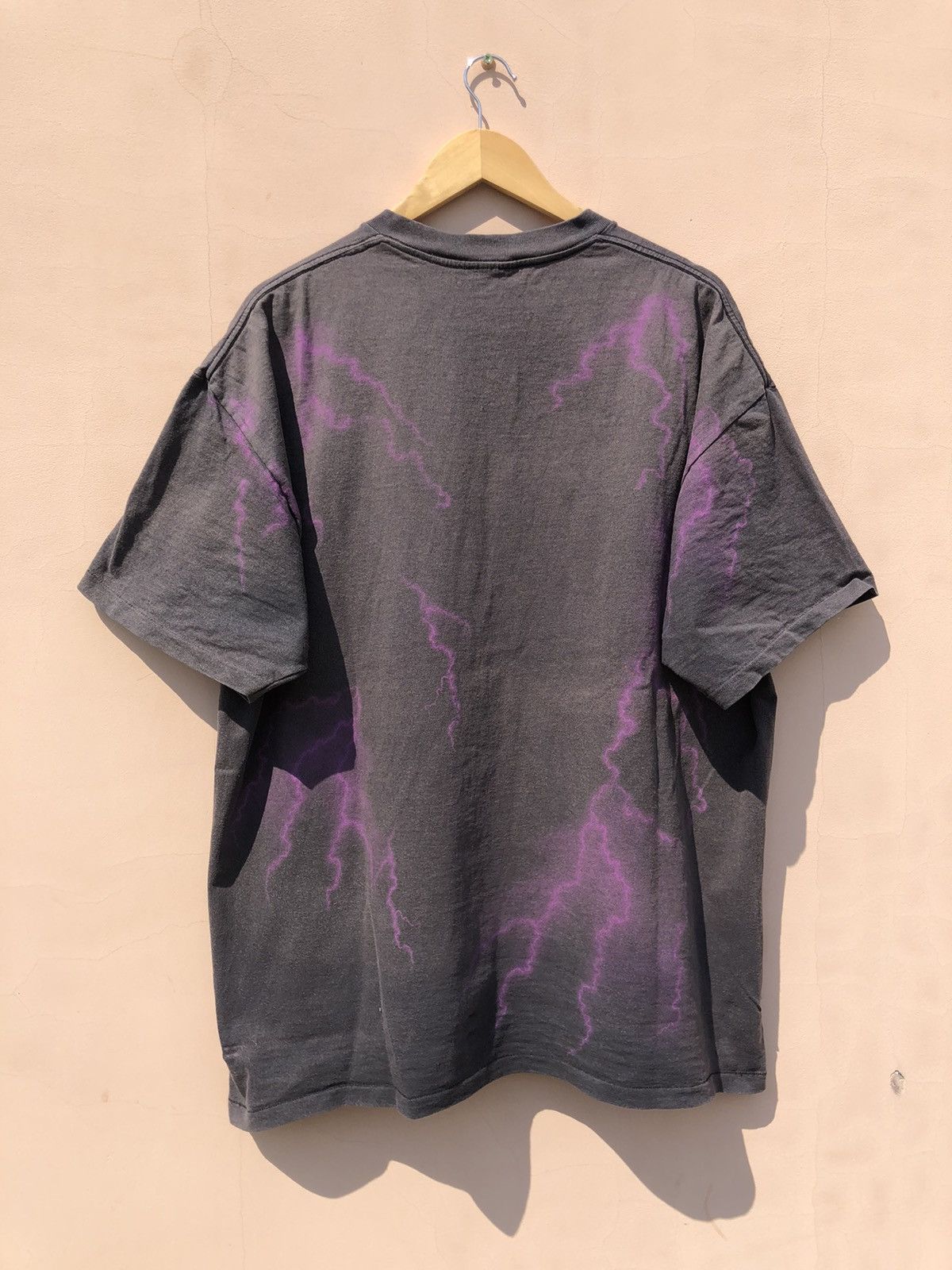 Harley Davidson Vintage 90s American Biker Motor Lightning Faded Black Tee Size US XXL / EU 58 / 5 - 2 Thumbnail