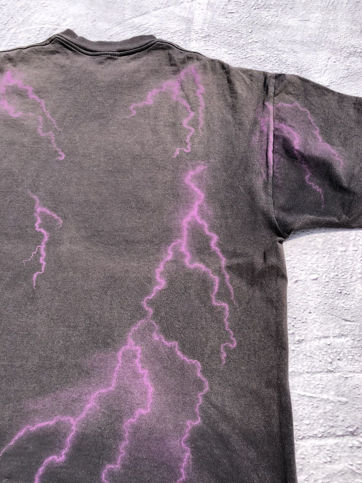 Harley Davidson Vintage 90s American Biker Motor Lightning Faded Black Tee Size US XXL / EU 58 / 5 - 21 Thumbnail