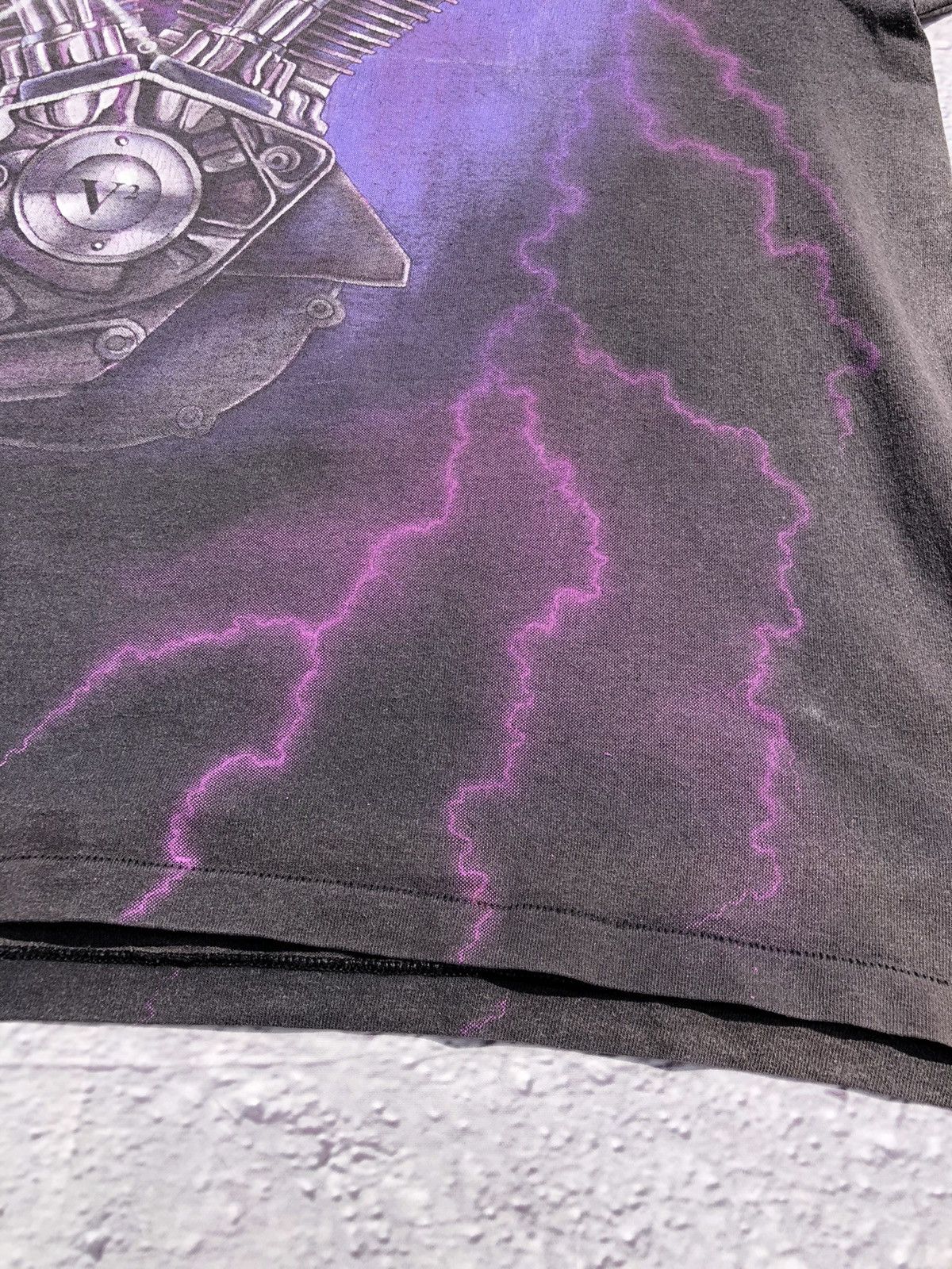 Harley Davidson Vintage 90s American Biker Motor Lightning Faded Black Tee Size US XXL / EU 58 / 5 - 9 Thumbnail