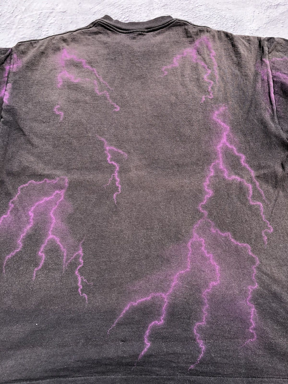 Harley Davidson Vintage 90s American Biker Motor Lightning Faded Black Tee Size US XXL / EU 58 / 5 - 17 Thumbnail