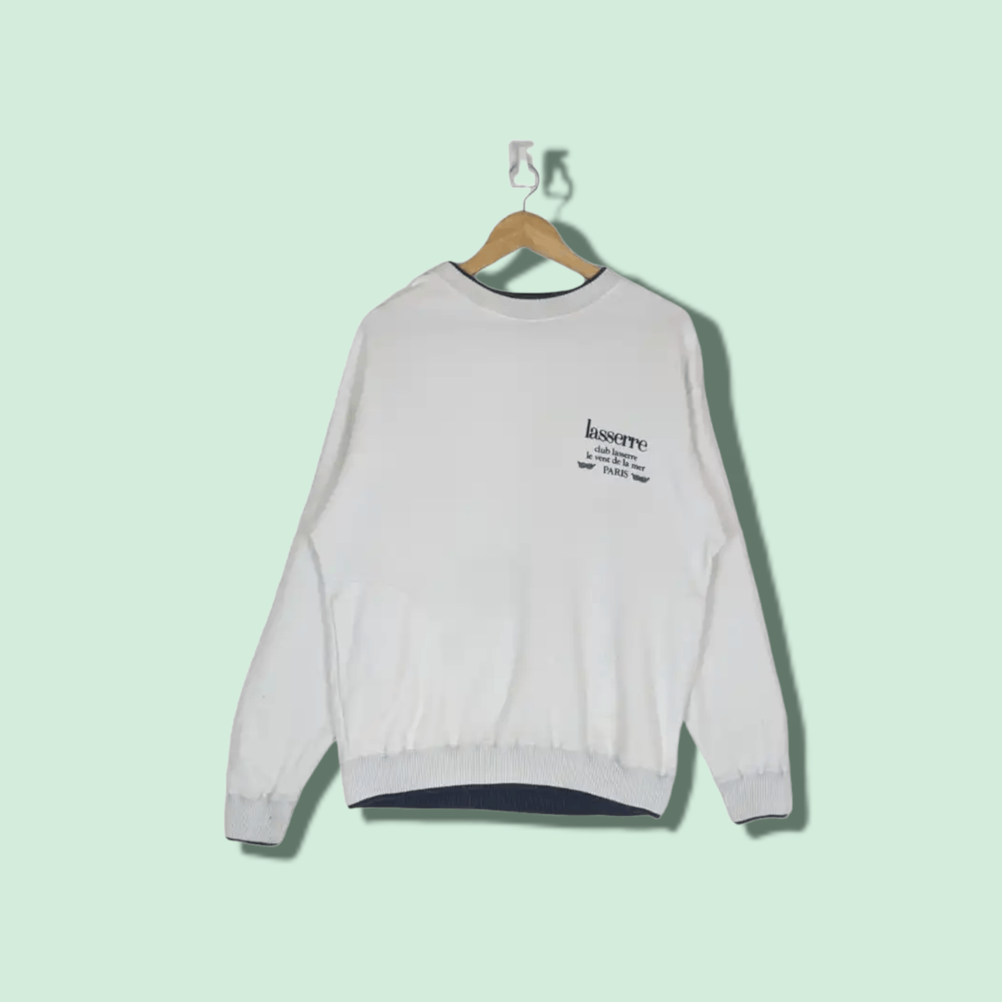 Japanese Brand Vintage LASSERRE Paris Crewneck Jumper Sweatshirt Size US L / EU 52-54 / 3 - 1 Thumbnail
