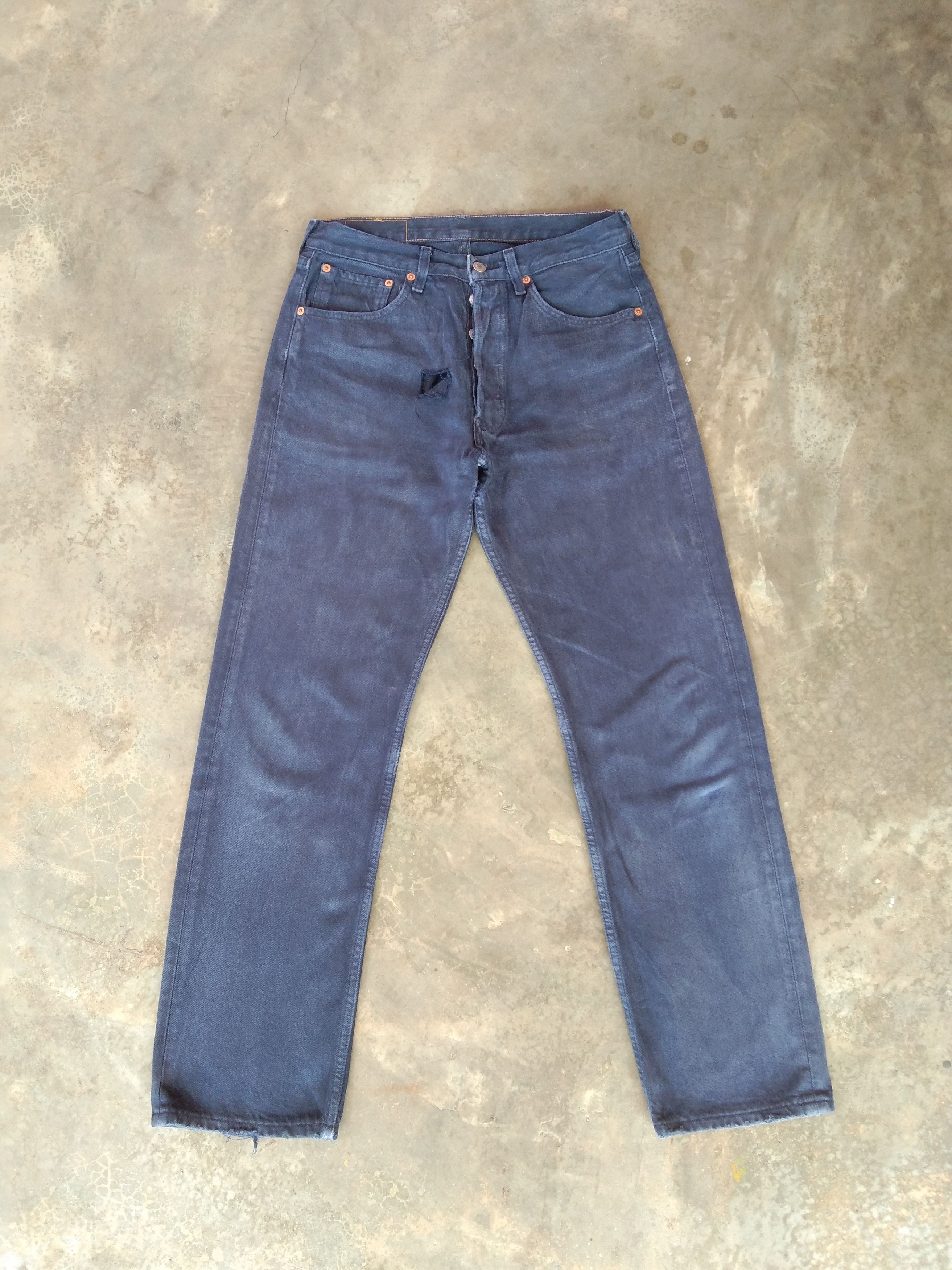 Levi's 90s Vintage Levi's 501 Faded Blue Distressed Jeans 30x30 Size US 30 / EU 46 - 1 Thumbnail