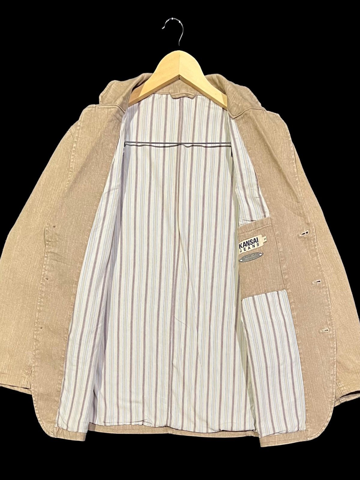 Kansai Yamamoto VINTAGE KANSAI JEANS STYLE DOUBLE LINING STRIPED JACKET Size US M / EU 48-50 / 2 - 10 Thumbnail