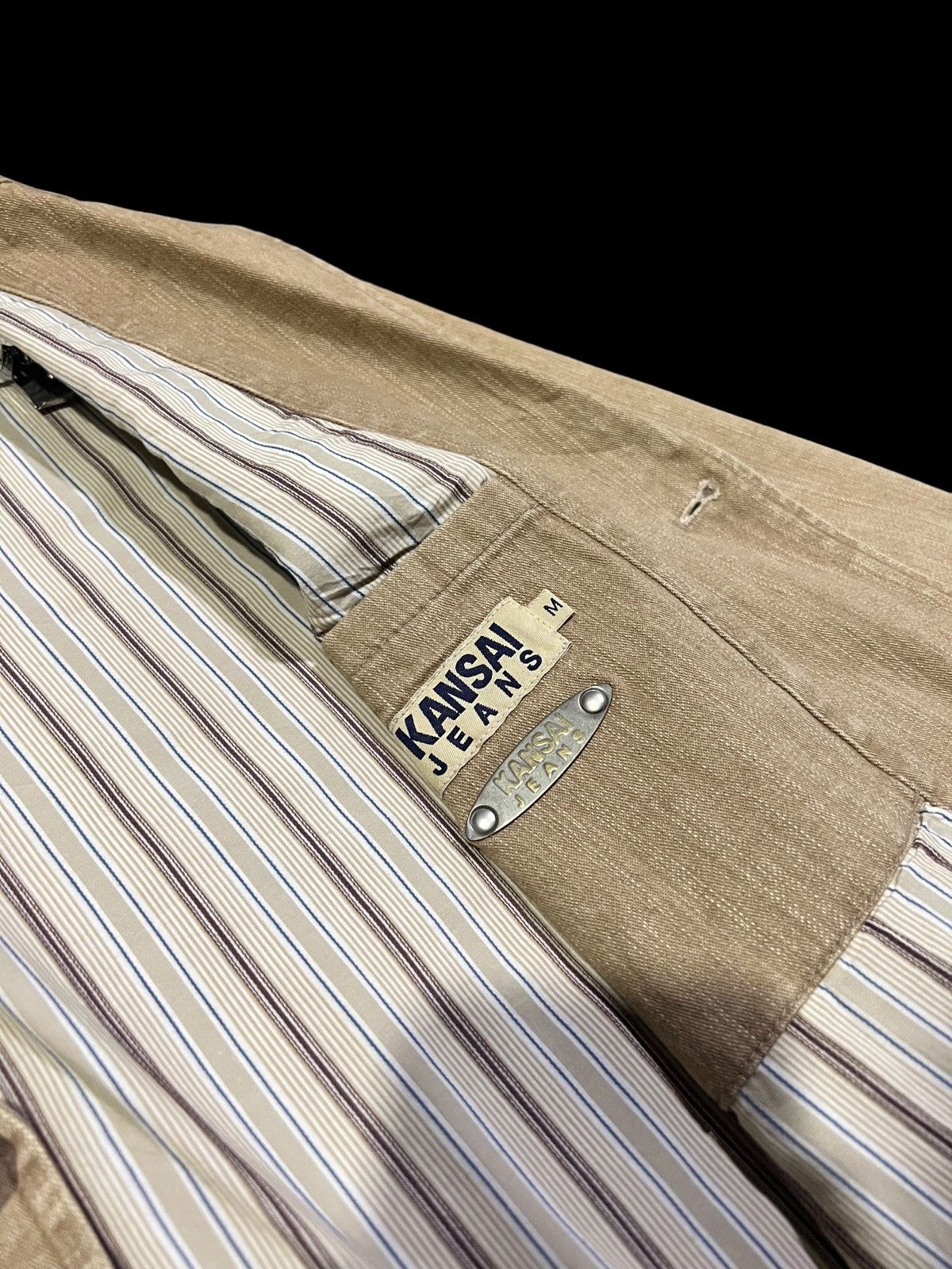 Kansai Yamamoto VINTAGE KANSAI JEANS STYLE DOUBLE LINING STRIPED JACKET Size US M / EU 48-50 / 2 - 14 Thumbnail