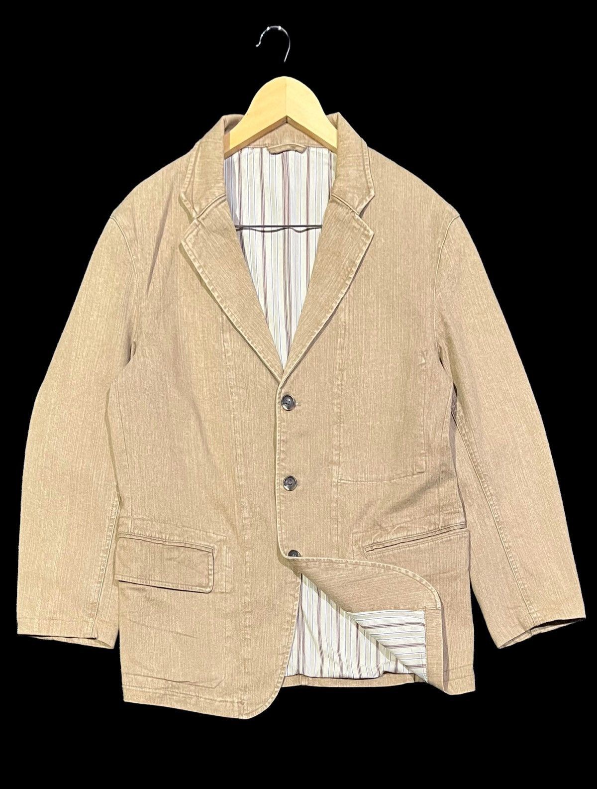 Kansai Yamamoto VINTAGE KANSAI JEANS STYLE DOUBLE LINING STRIPED JACKET Size US M / EU 48-50 / 2 - 2 Thumbnail