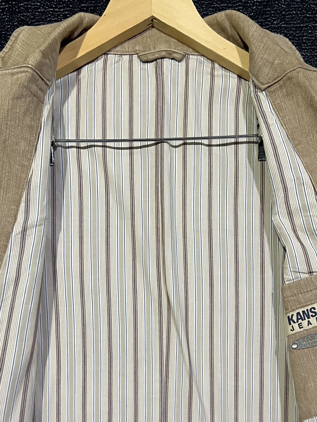 Kansai Yamamoto VINTAGE KANSAI JEANS STYLE DOUBLE LINING STRIPED JACKET Size US M / EU 48-50 / 2 - 11 Thumbnail
